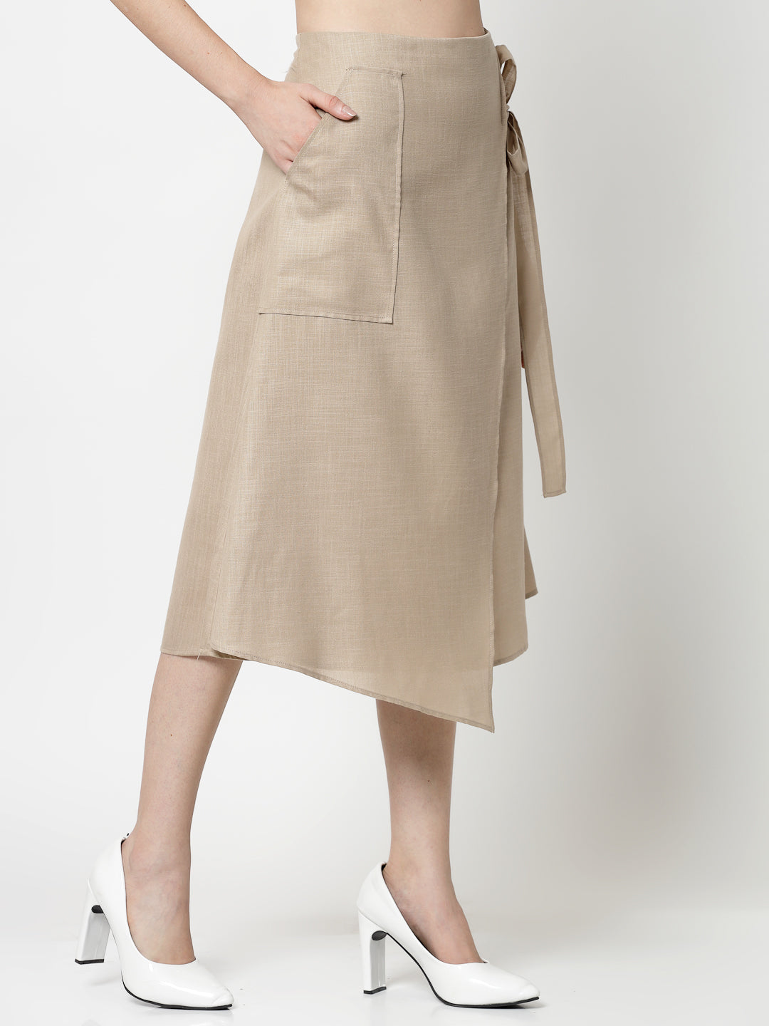 Light Beige Linen Skirt With Pocket,frocks for women
indian designer skirts