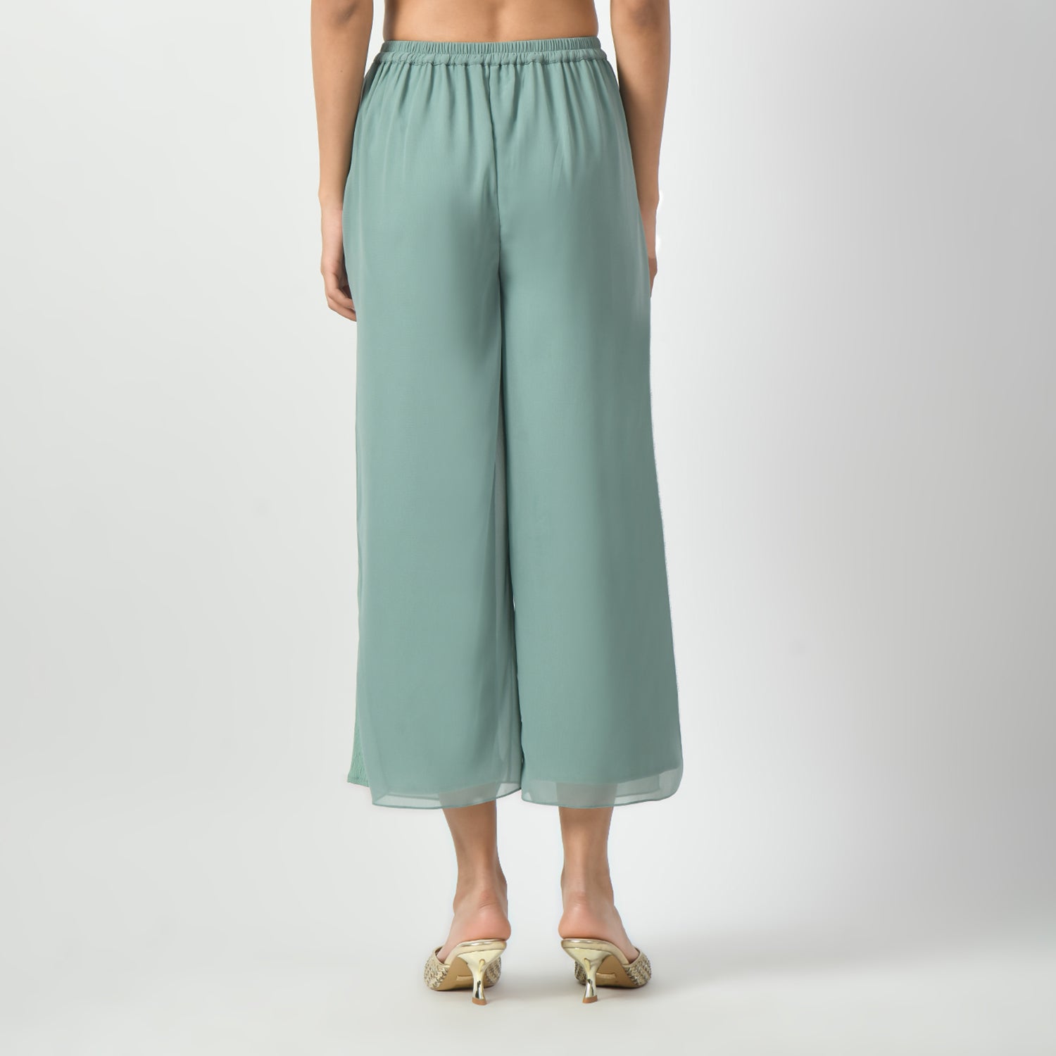 Light Green Crepe Georgette Plazzo-4