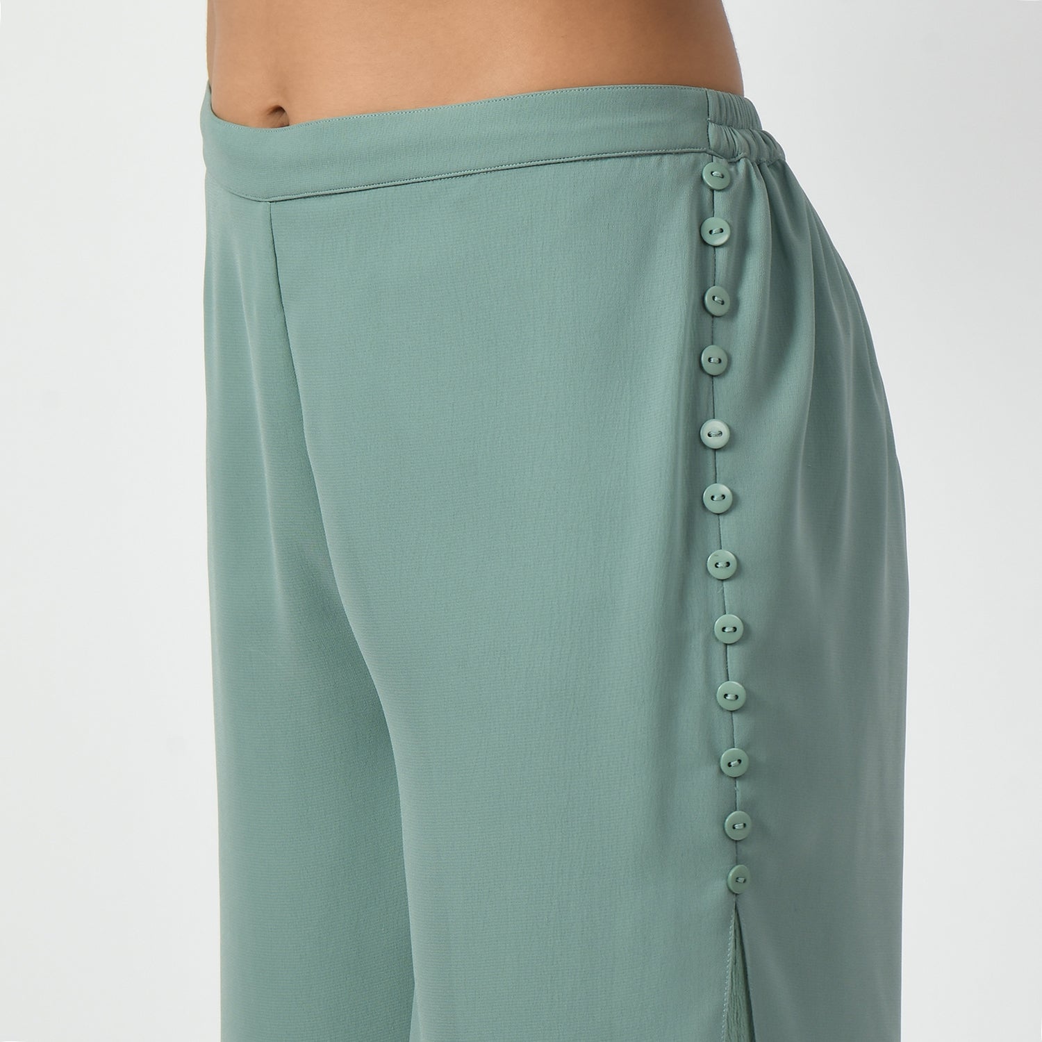 Light Green Crepe Georgette Plazzo-3