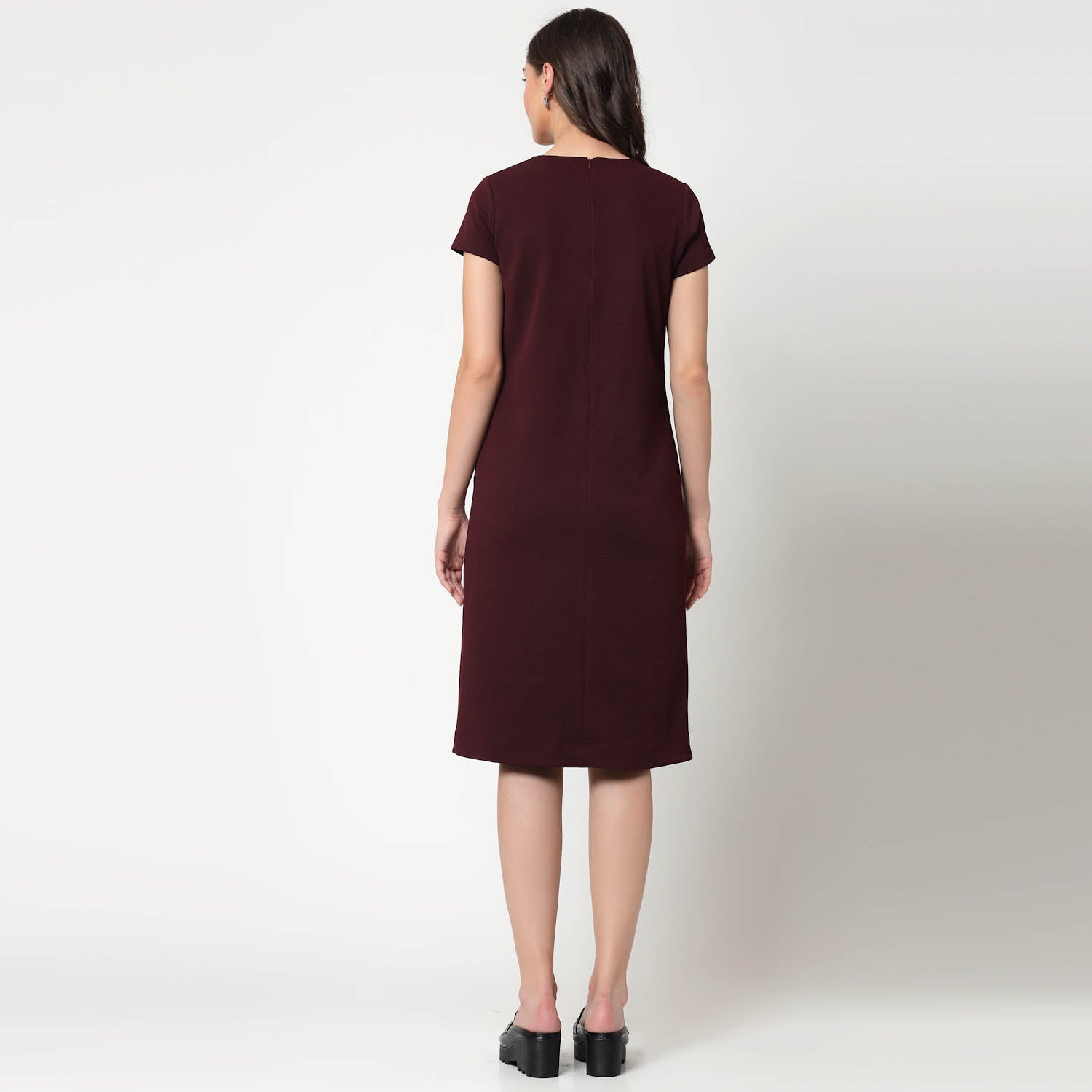 Buy Maroon Lycra Dresses for Women-3