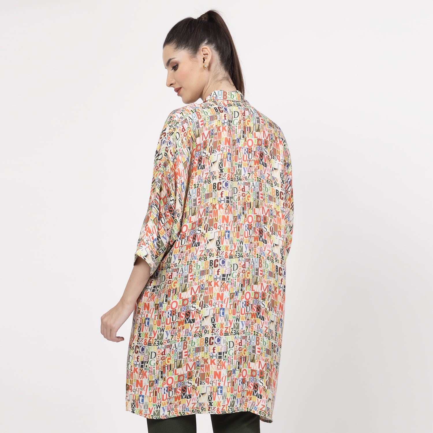 Multicolour Alphabet Print Long Shirt,womens formal shirts
cotton shirts for women
Ofiice shirts for women