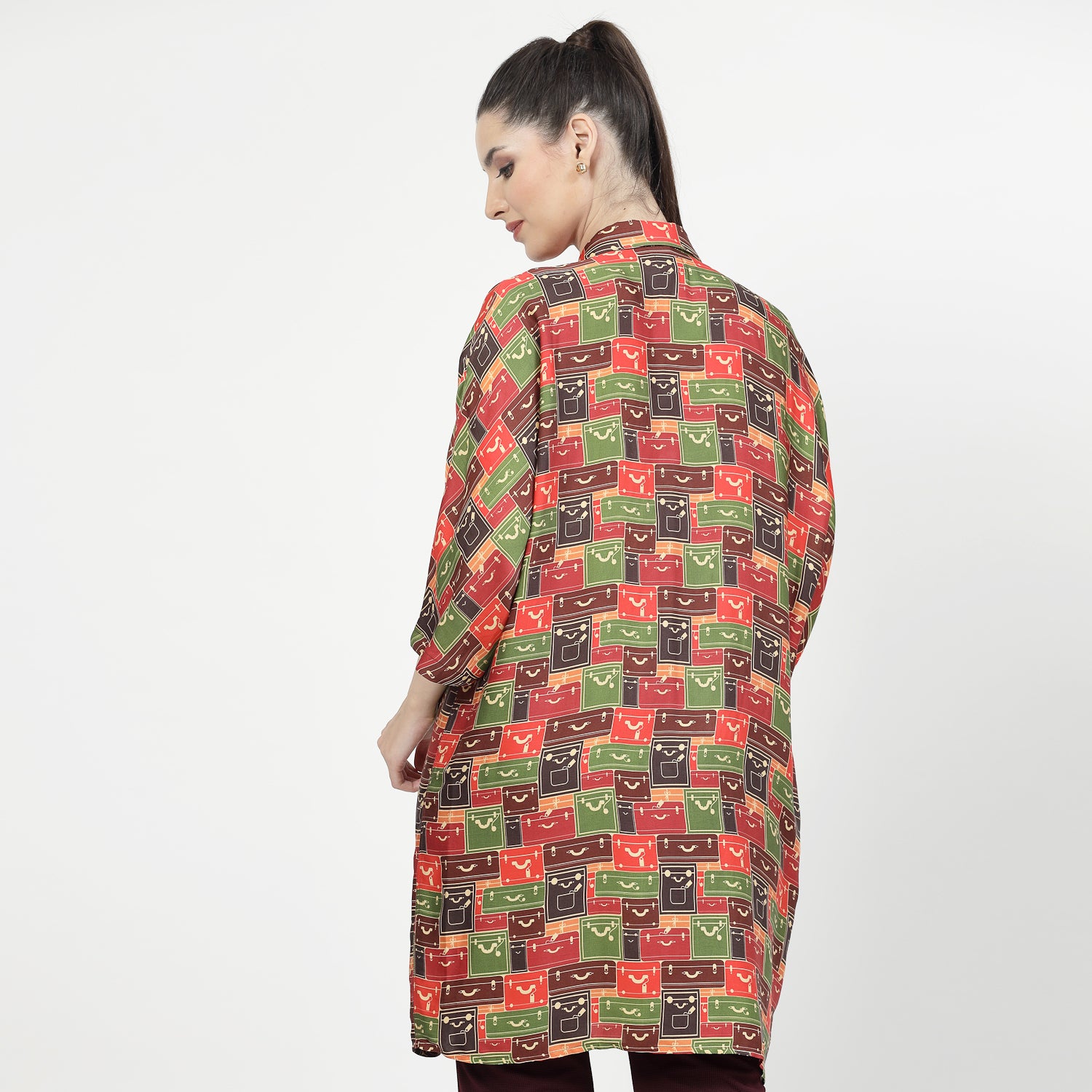 Multicolour Box Print Long Shirt,womens formal shirts
cotton shirts for women
Ofiice shirts for women