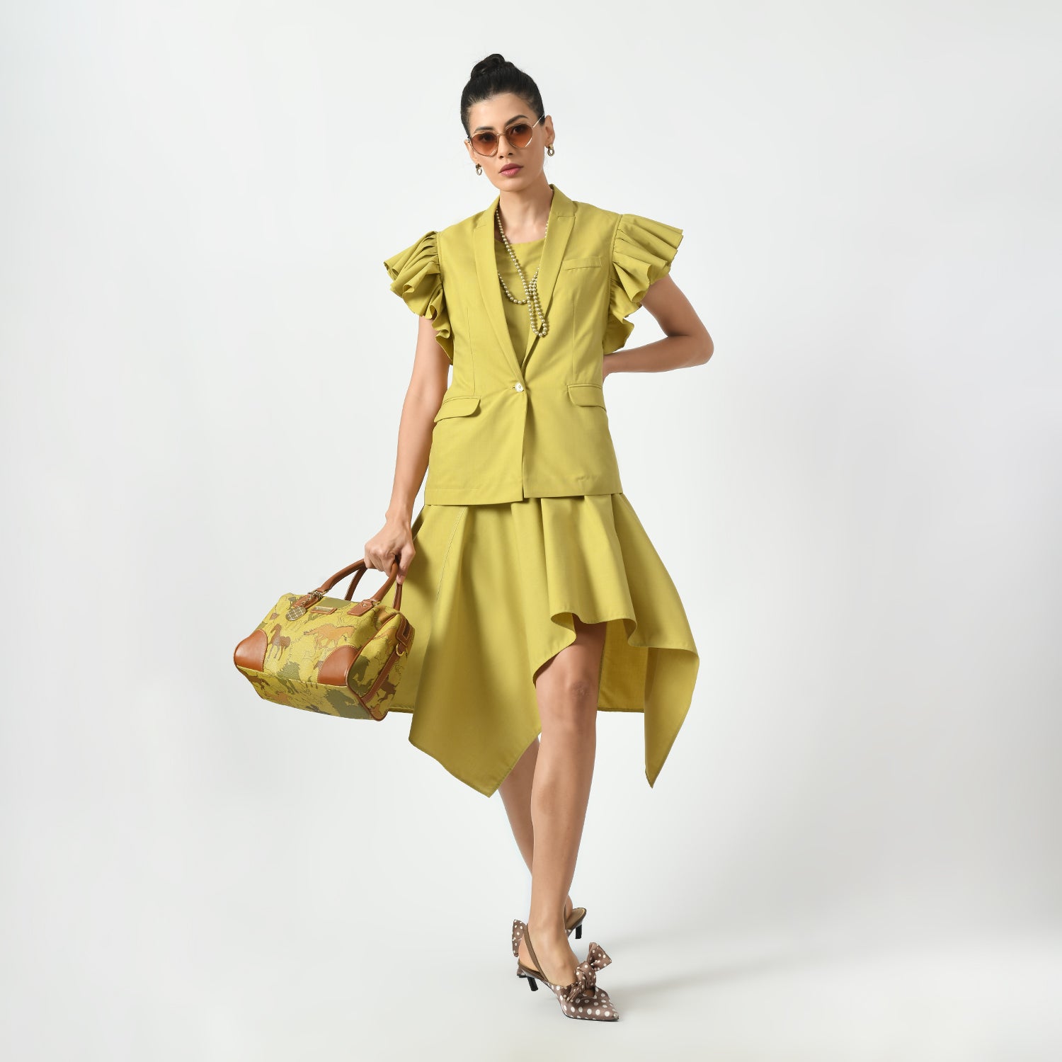 Mustard Jacket with Frill Sleeves-6