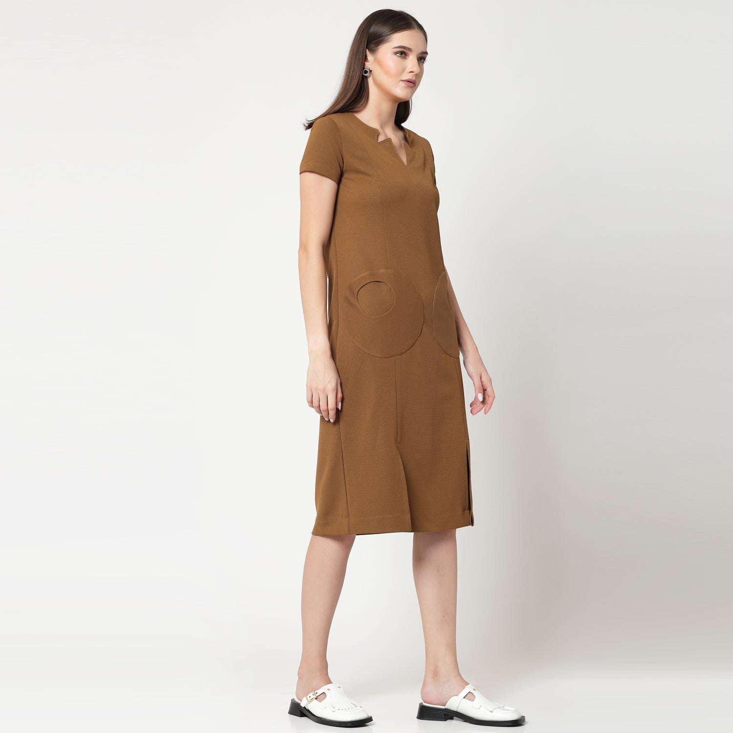 Buy Mustard Lycra Dresses for Women-1