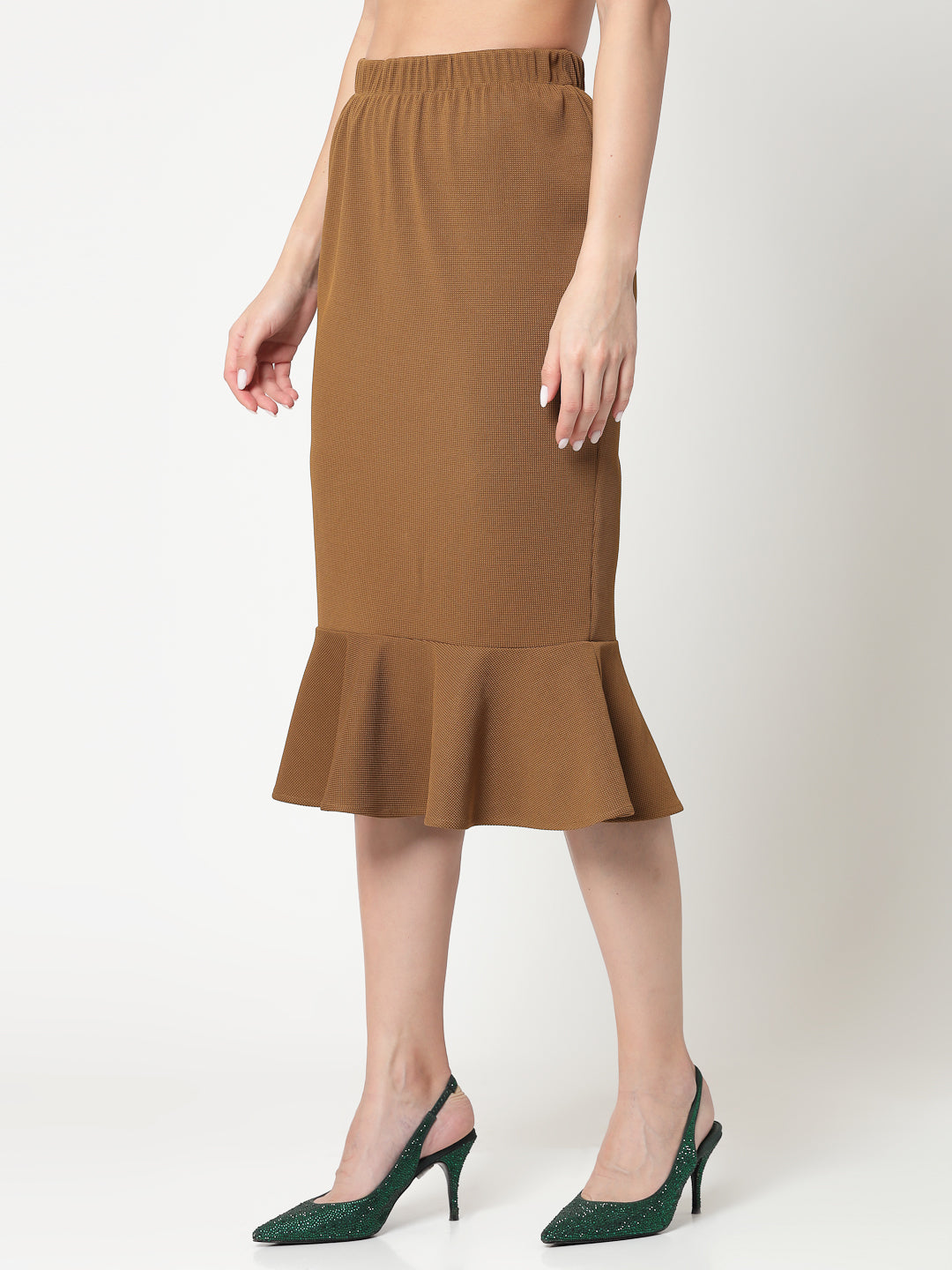 Mustard Lycra Fish Cut Skirt,frocks for women
indian designer skirts