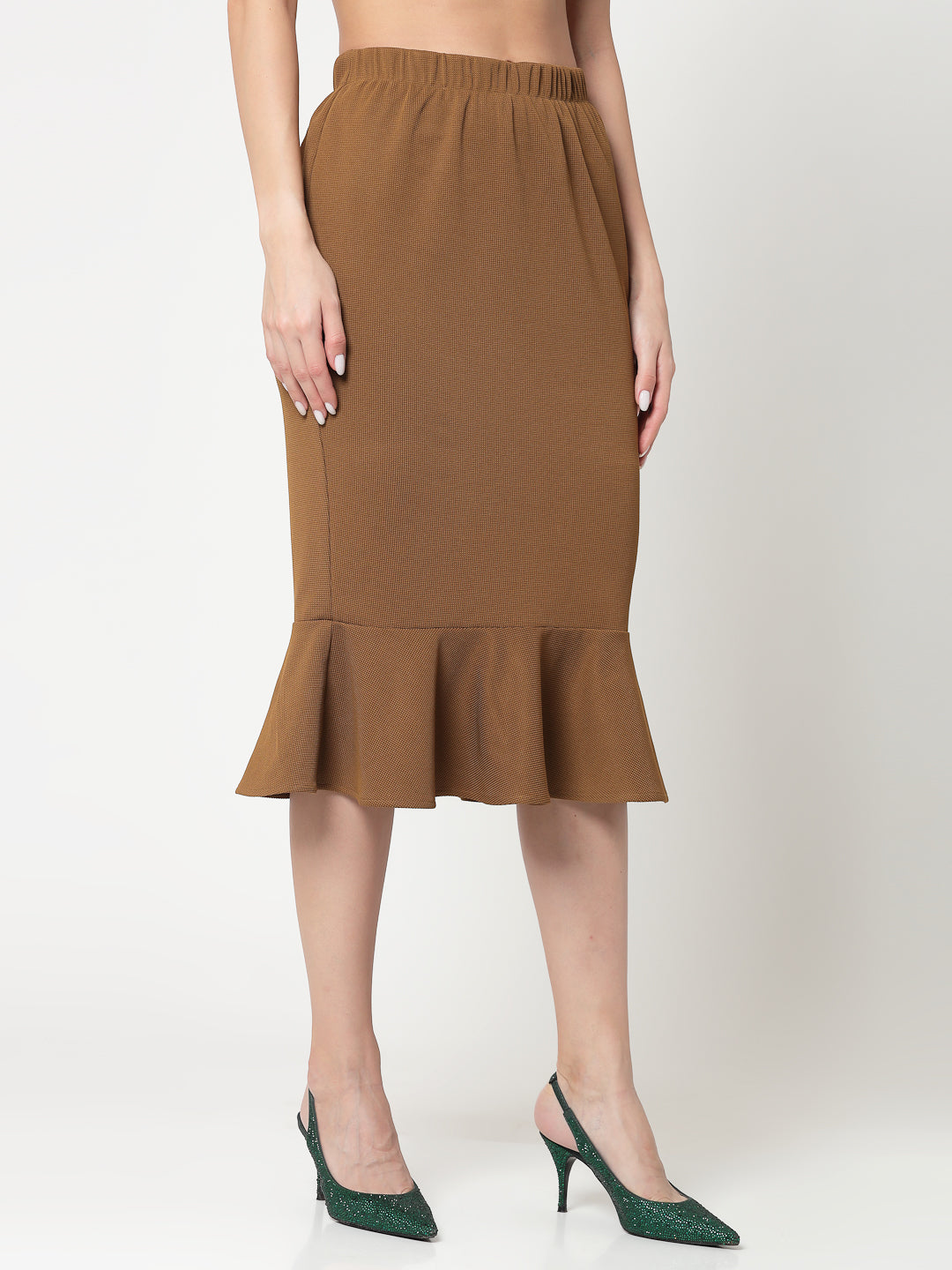 Mustard Lycra Fish Cut Skirt,frocks for women
indian designer skirts