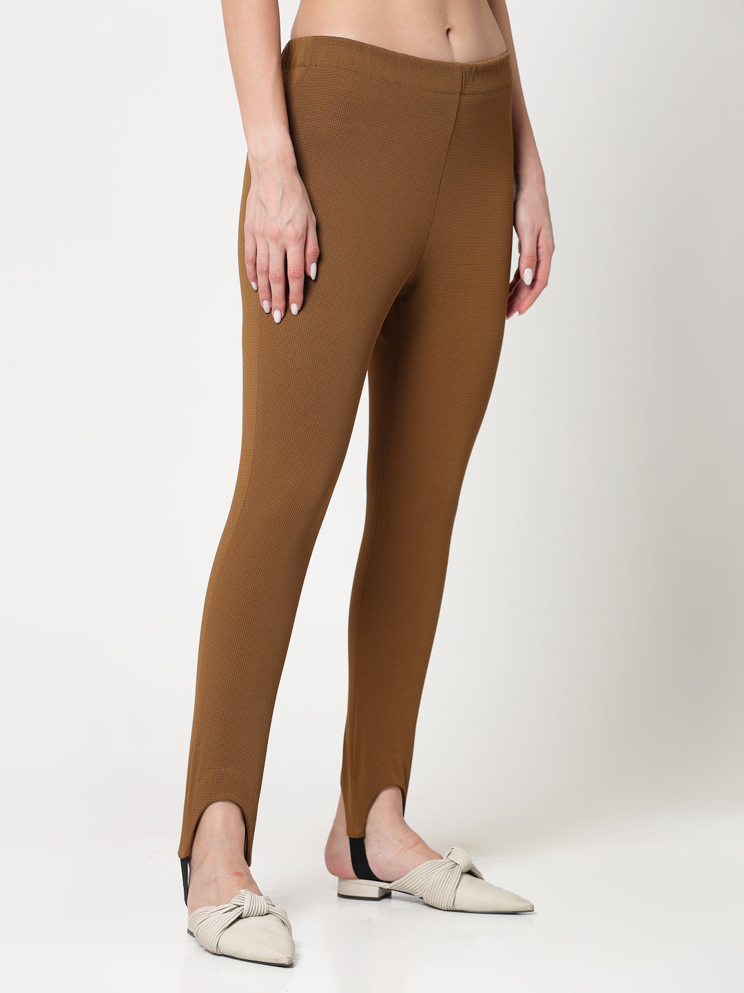 Mustard Lycra Pant With Foot Straps,formal pants
loose pants for women