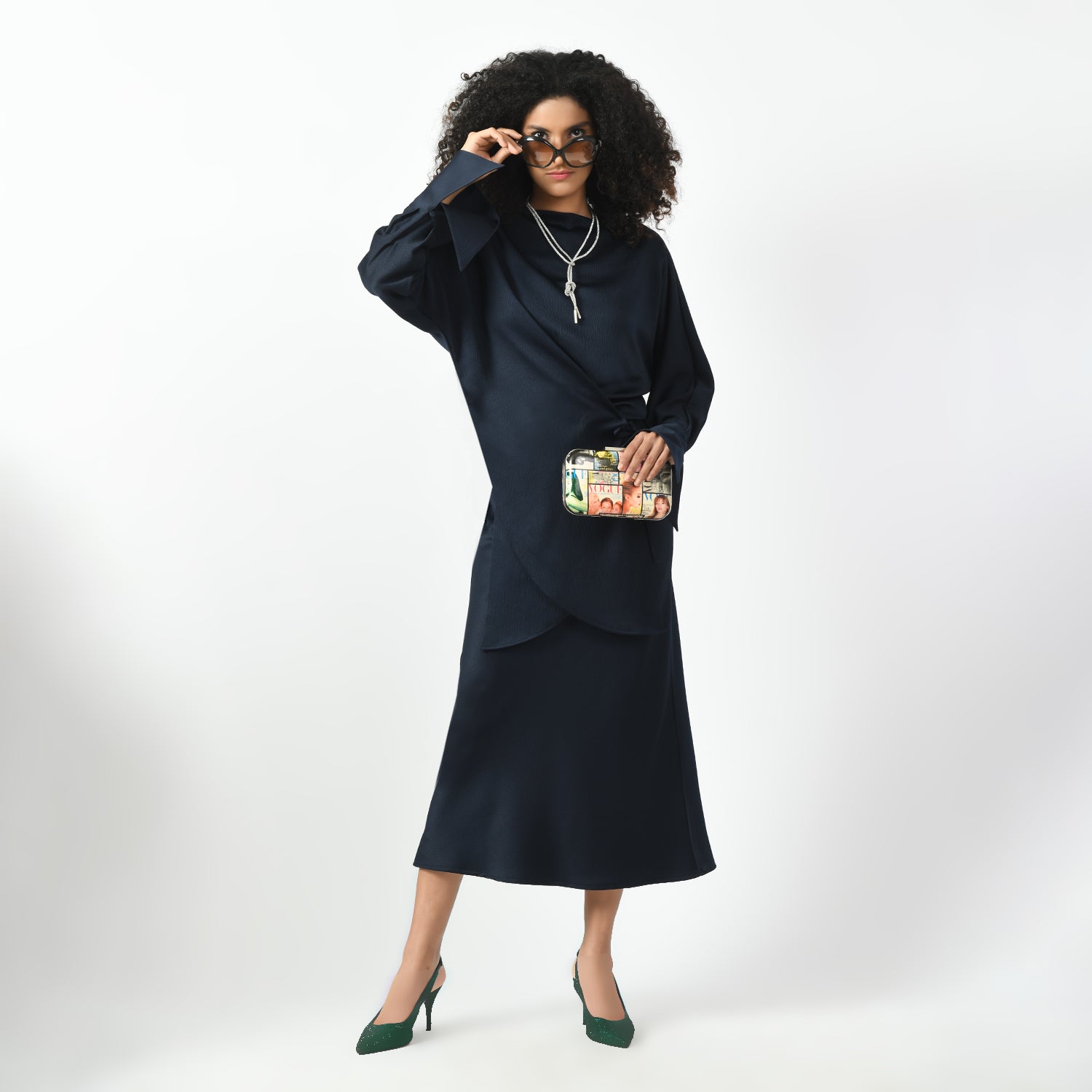 Navy Blue Bias Skirt, biask skirts, blue skirt, navy blue skirt, formal frocks for work , office dresses for women, traditional office skirts , designer skirts for work