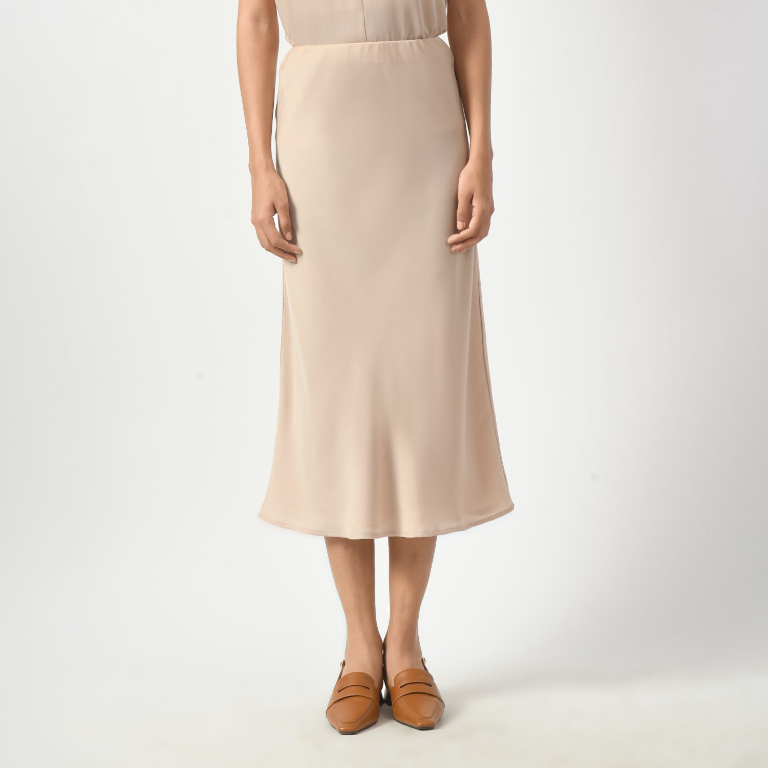 Off White Satin Bias Skirt, bias skirt, white skirt, satin bias skirt, off white skirt, formal frocks for work , office dresses for women, traditional office skirts , designer skirts for work