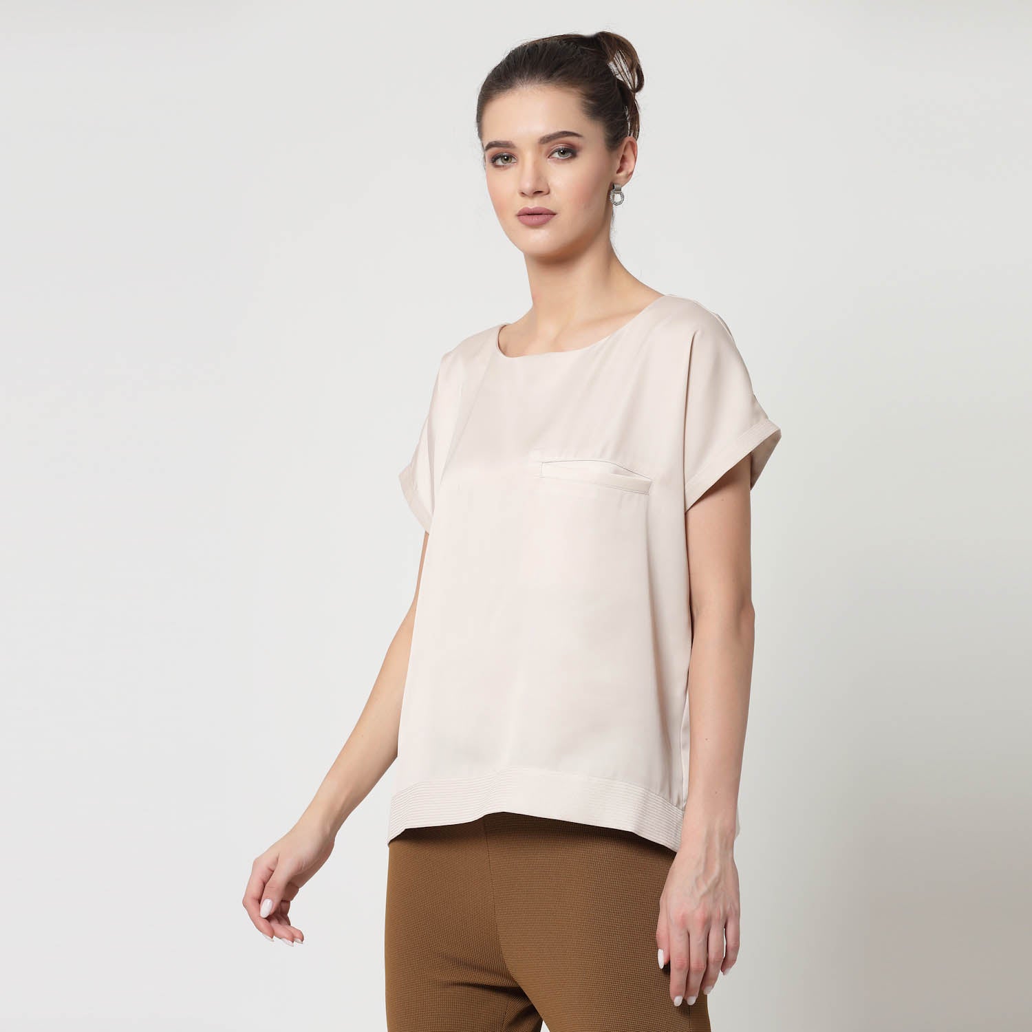 Off White Top With Quilting & Pocket, formal tops for women
tops for women stylish
office dress for women
stylish tops for women