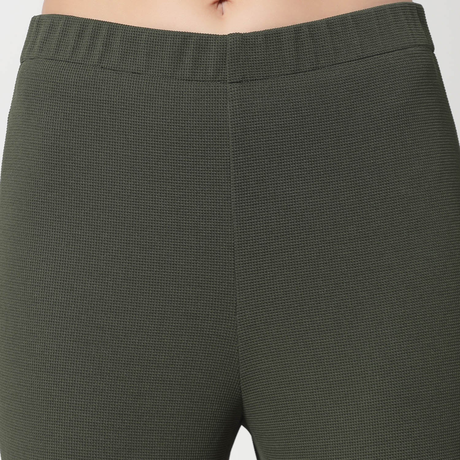 Olive Lycra Pant for Women-4