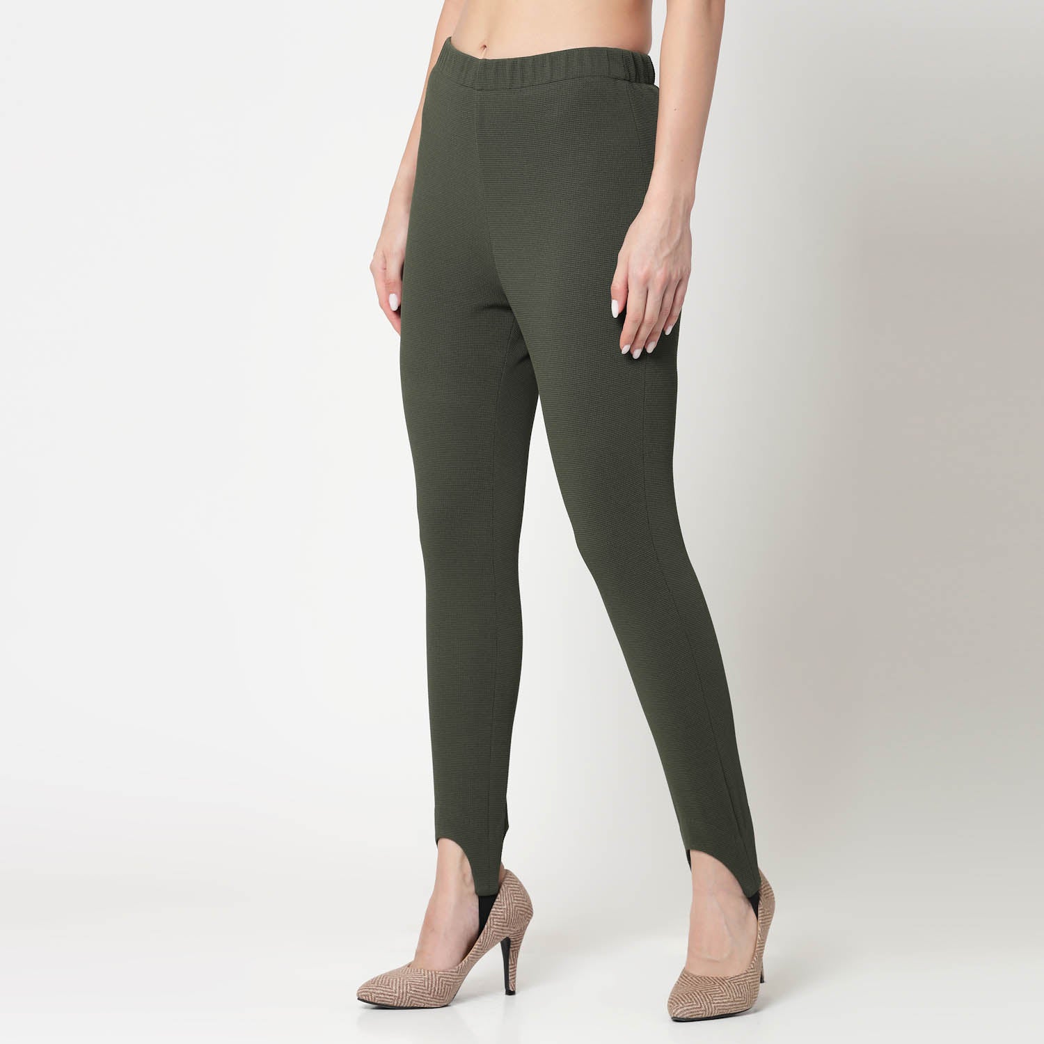 Olive Lycra Pant for Women