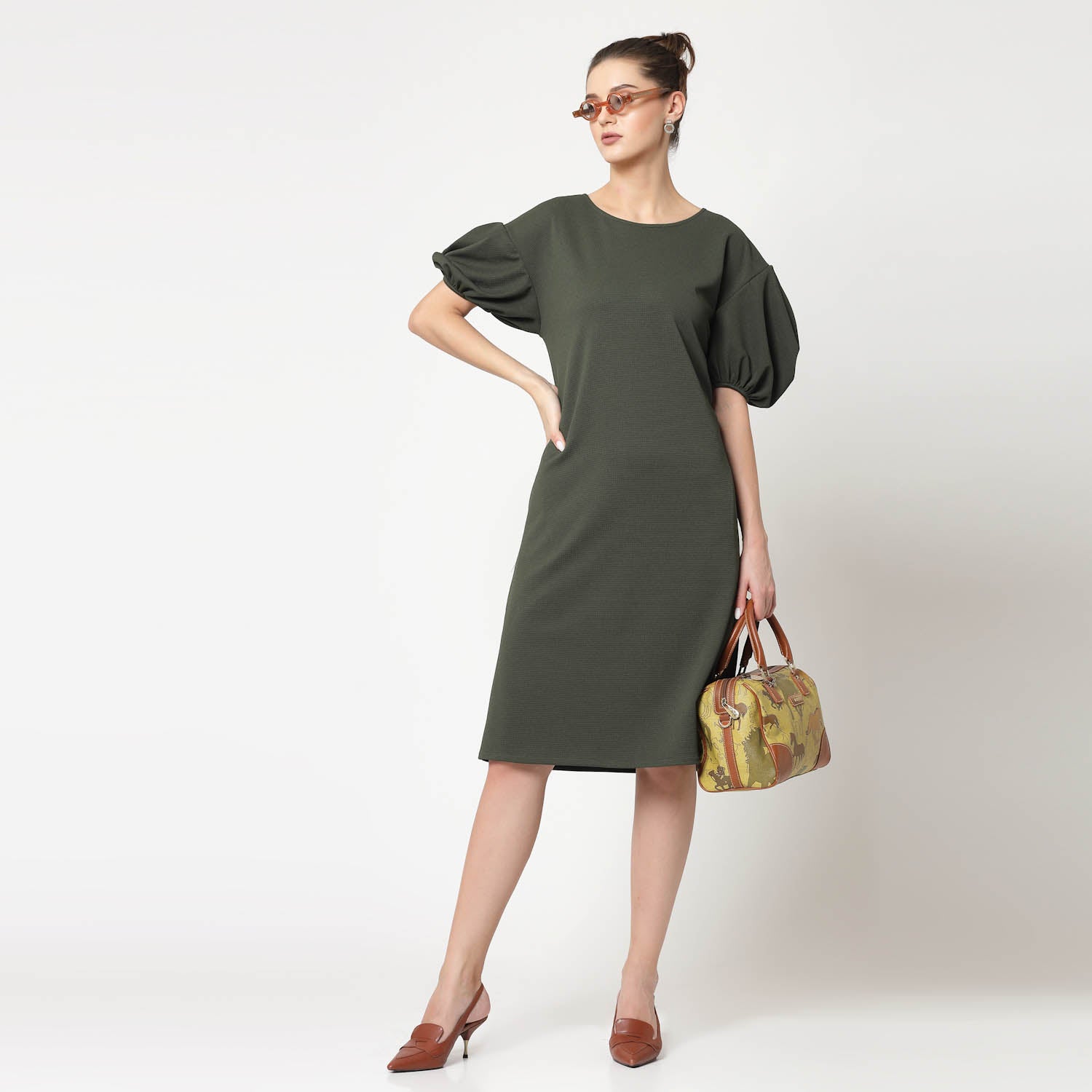Buy Olive Lycra Dresses for Women