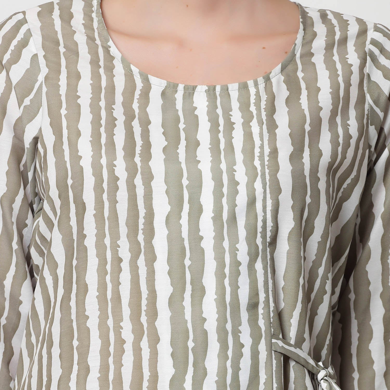 Buy Olive Stripe Tunic for Ladies-5