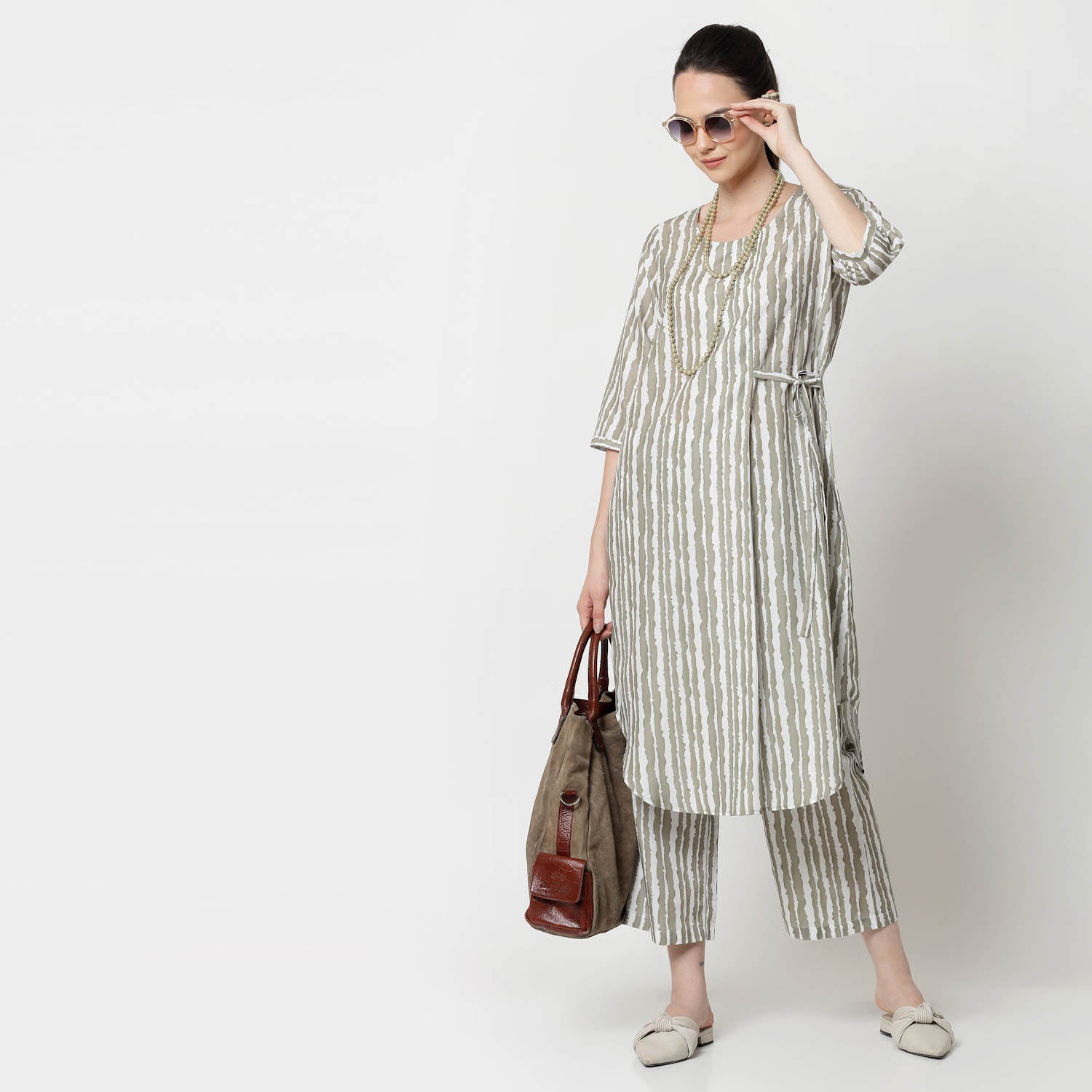 Buy Olive Stripe Tunic for Ladies