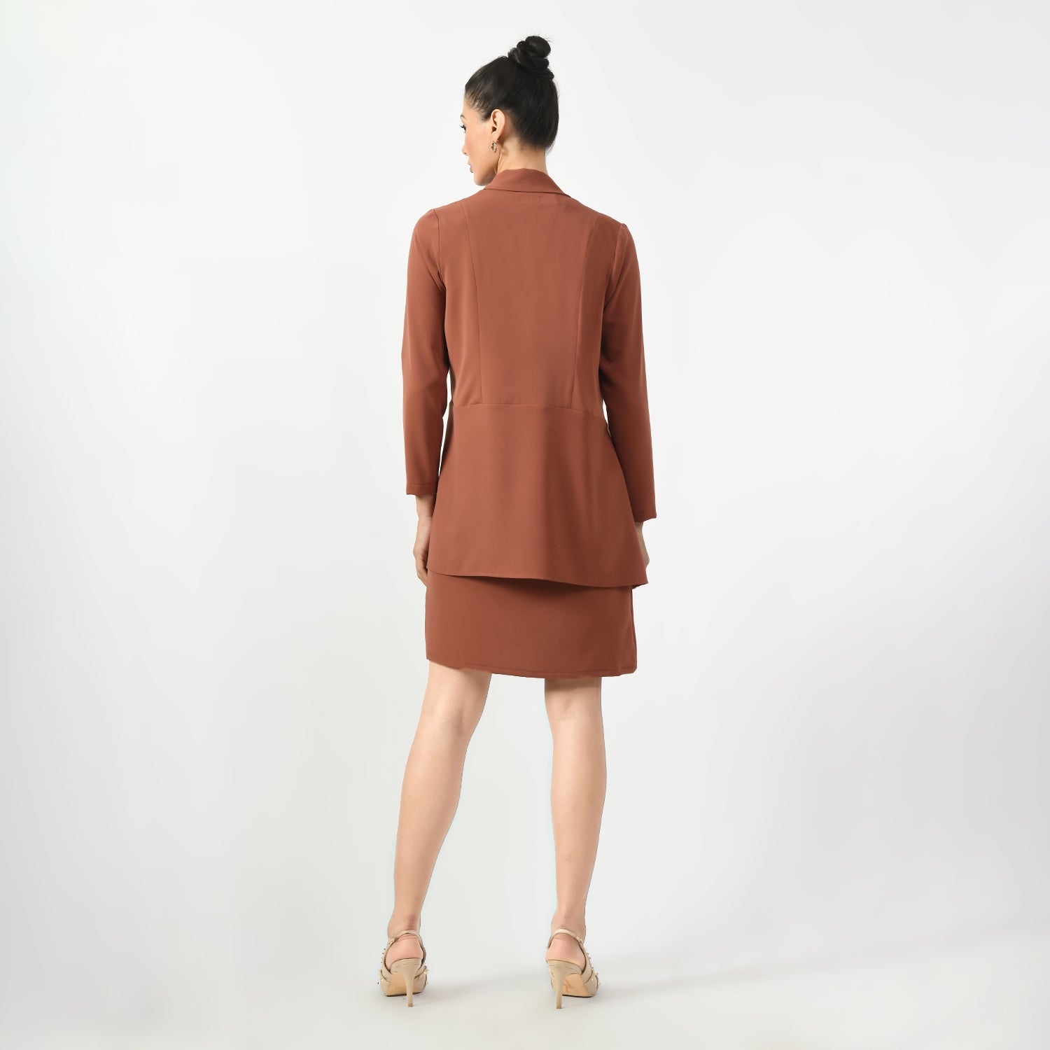 Peach Asymmetrical Jacket for Women-4