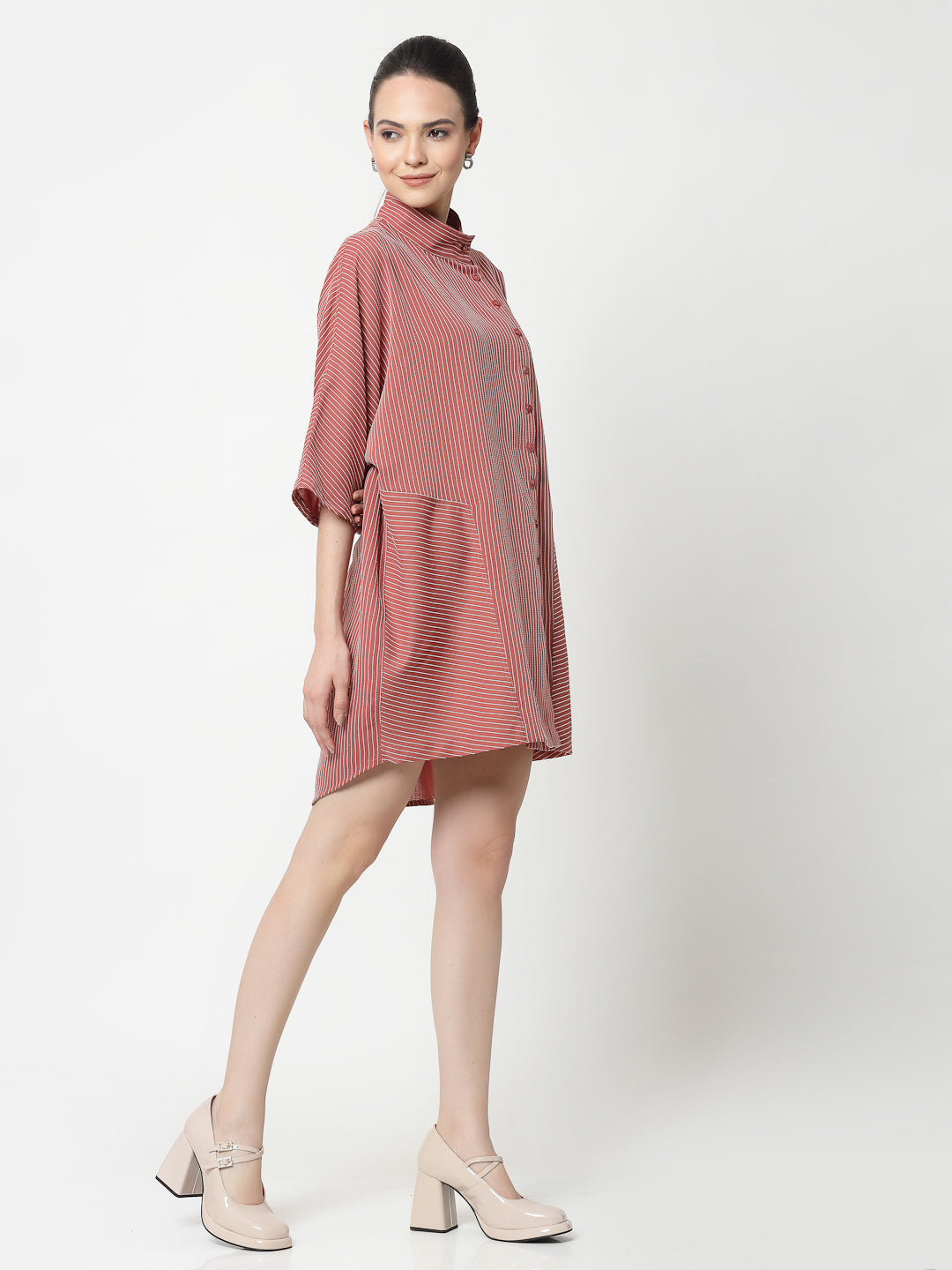 Buy Peach Oversize Shirt for Women-2