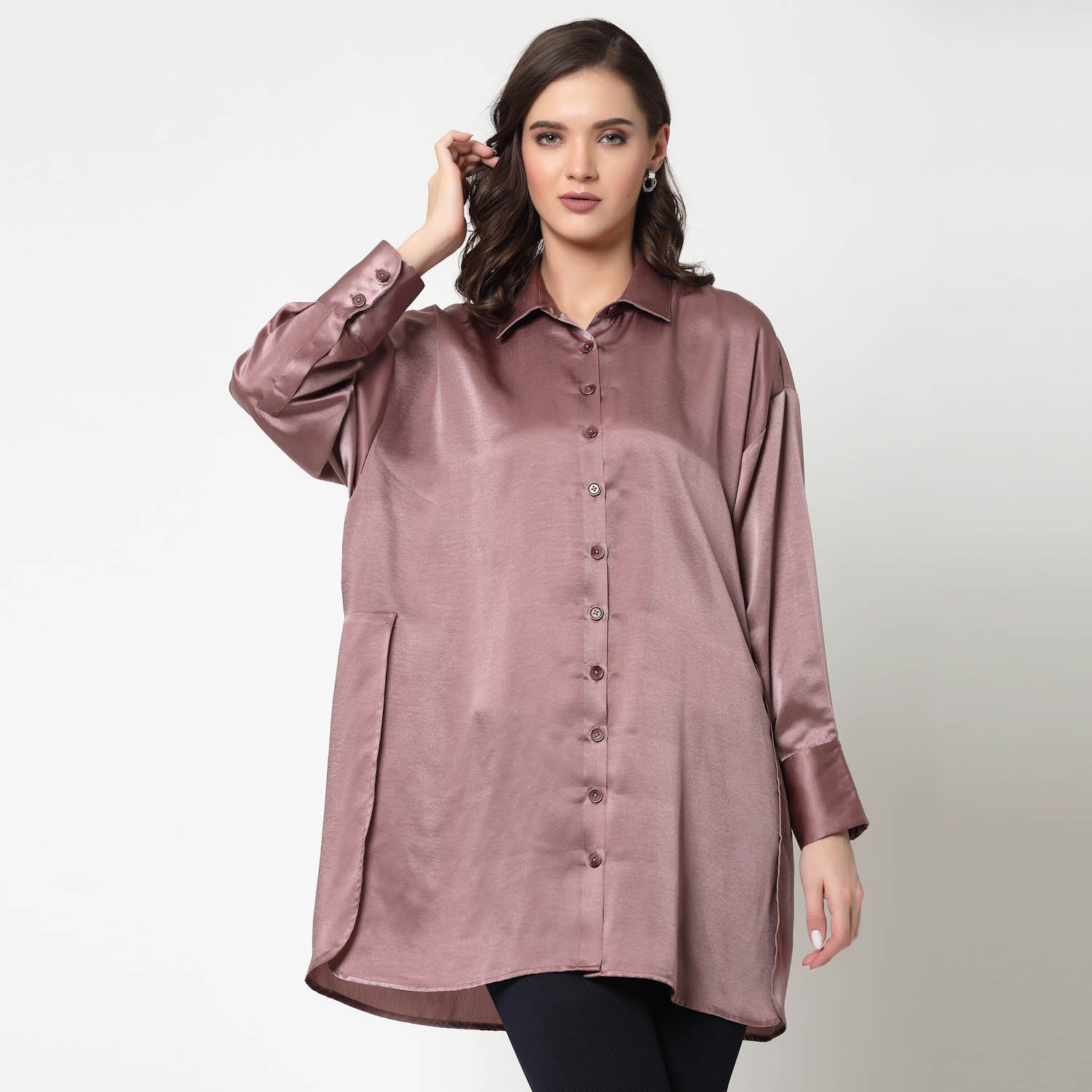 Pink Satin Oversize Long Shirt, womens formal shirts
cotton shirts for women
Ofiice shirts for women