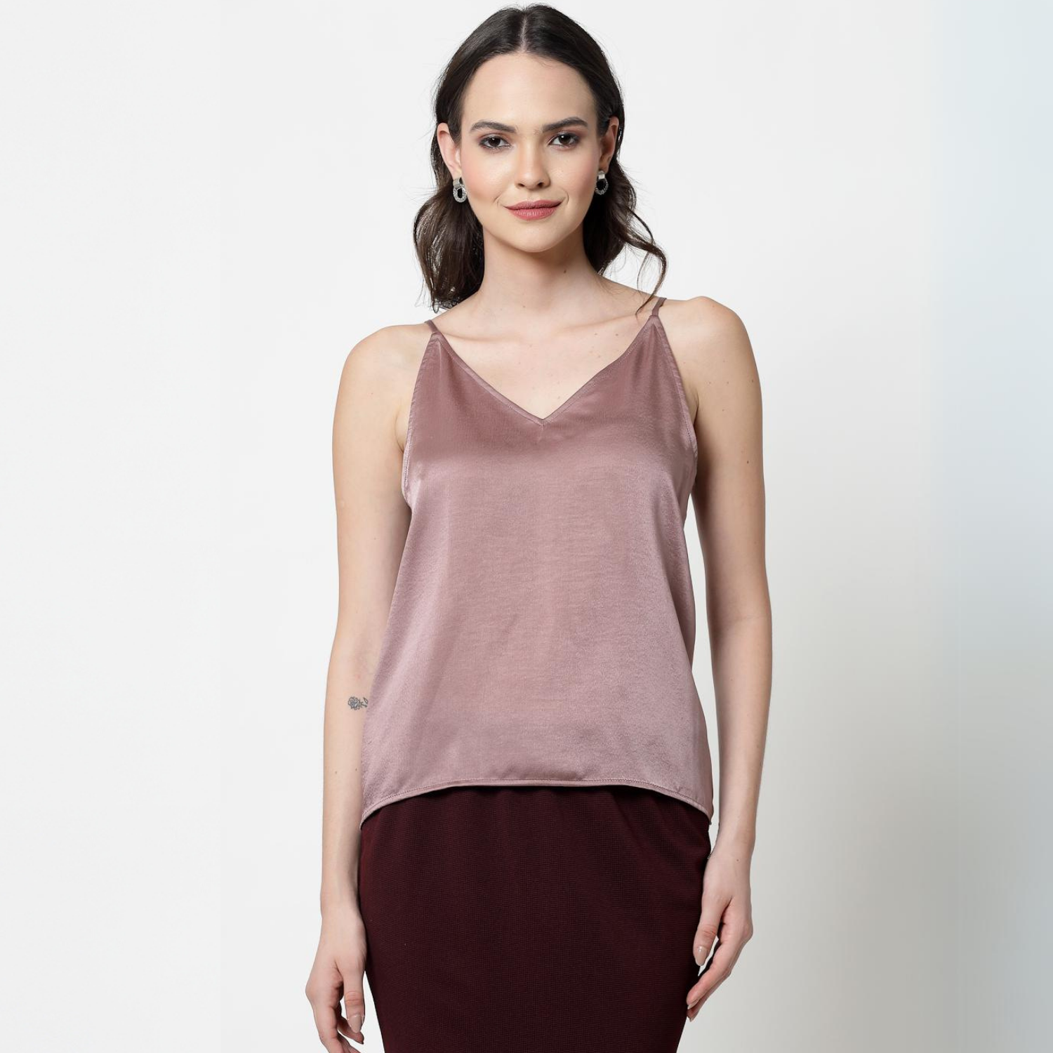 Pink Satin Spaghetti Top, formal tops for women
tops for women stylish
office dress for women
stylish tops for women