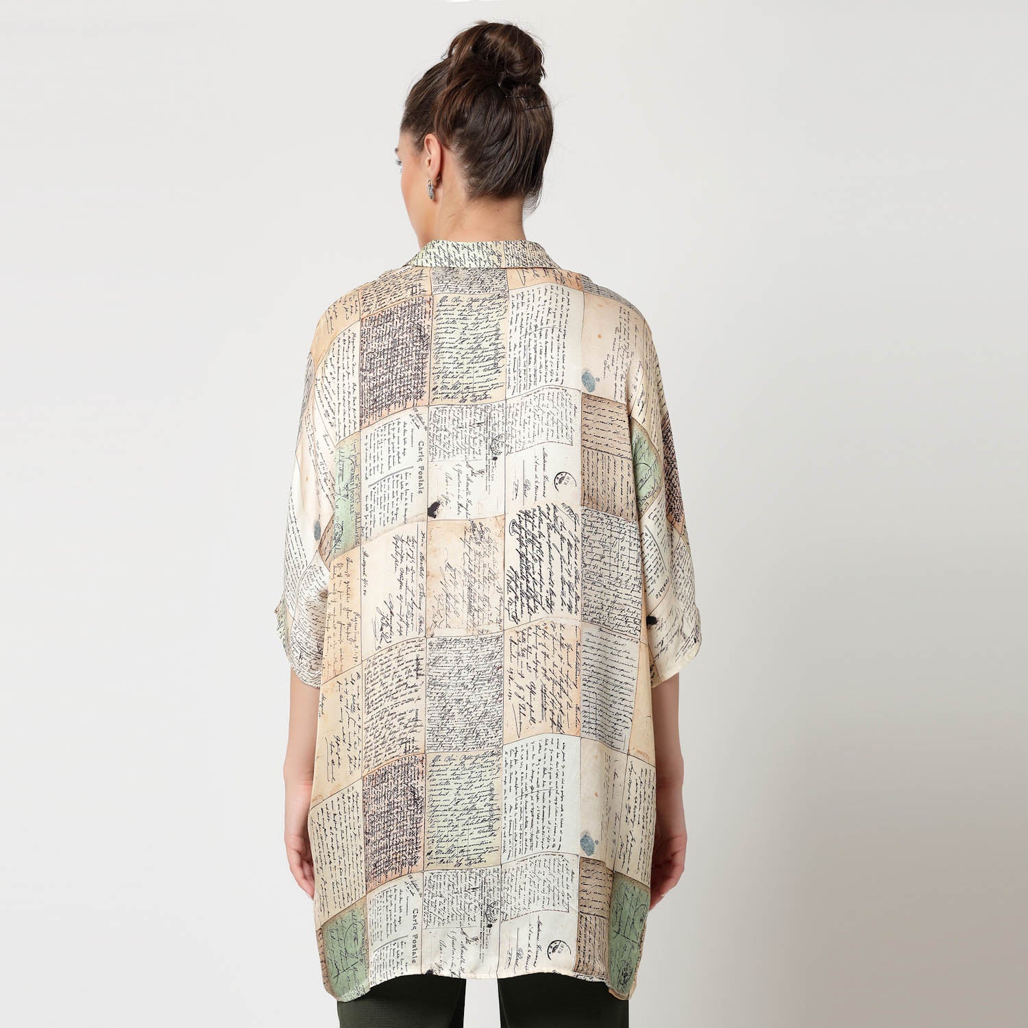 Post Card Print Long Shirt, womens formal shirts
cotton shirts for women
Ofiice shirts for women