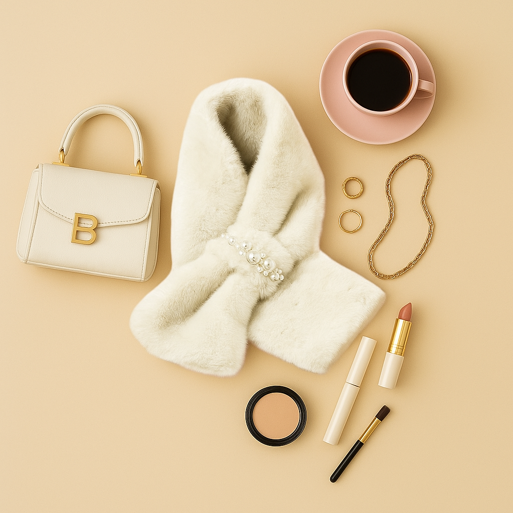 Off-White Stole with Crystal Studs-1