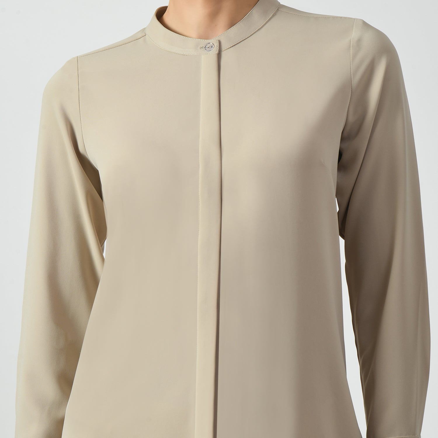 Light Beige Work Wear Tunics for Women-3