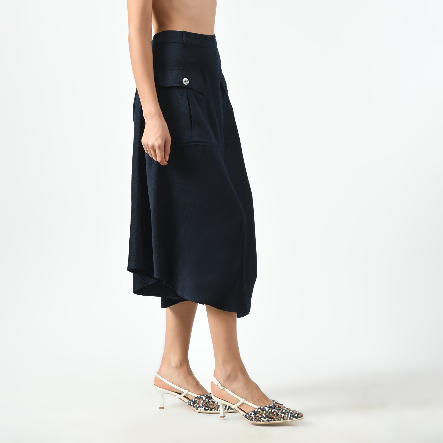 Navy Blue Skirt With Pocket