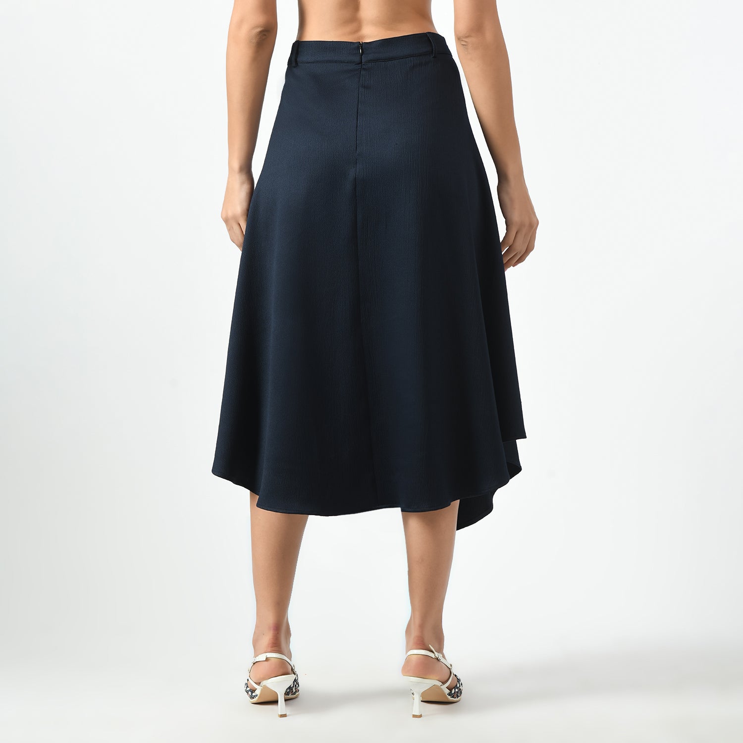 Navy Blue Skirt With Pocket