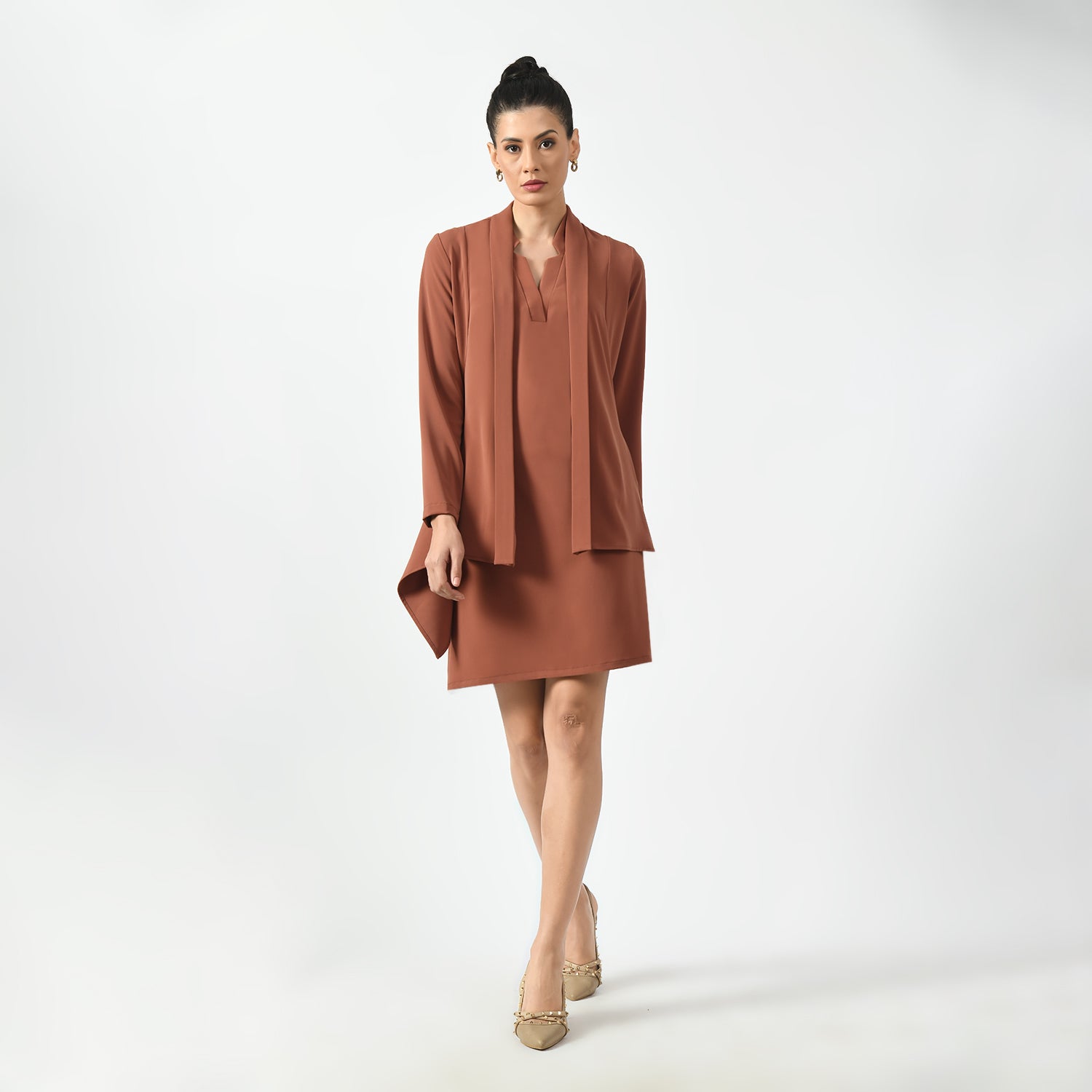 Peach Asymmetrical Jacket for Women-5