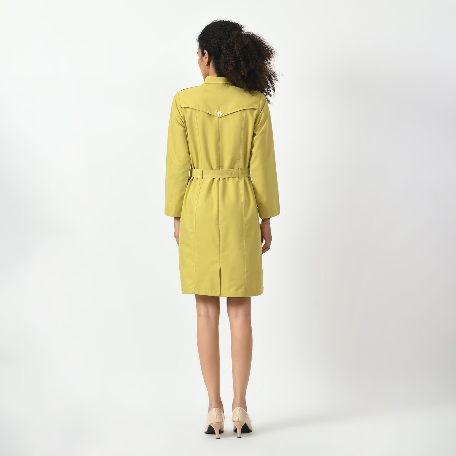 Mustard Trench Coat for Women-4