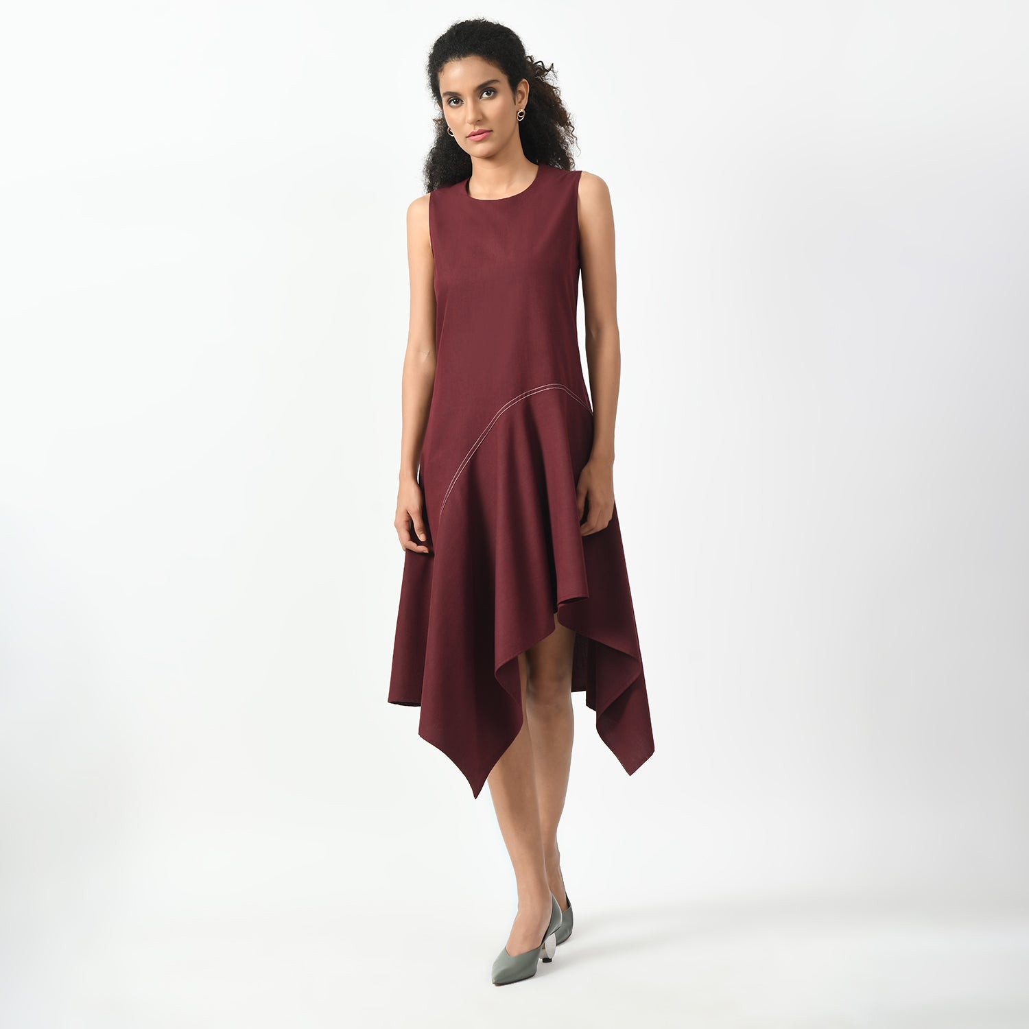 Maroon Asymetrical Dress
