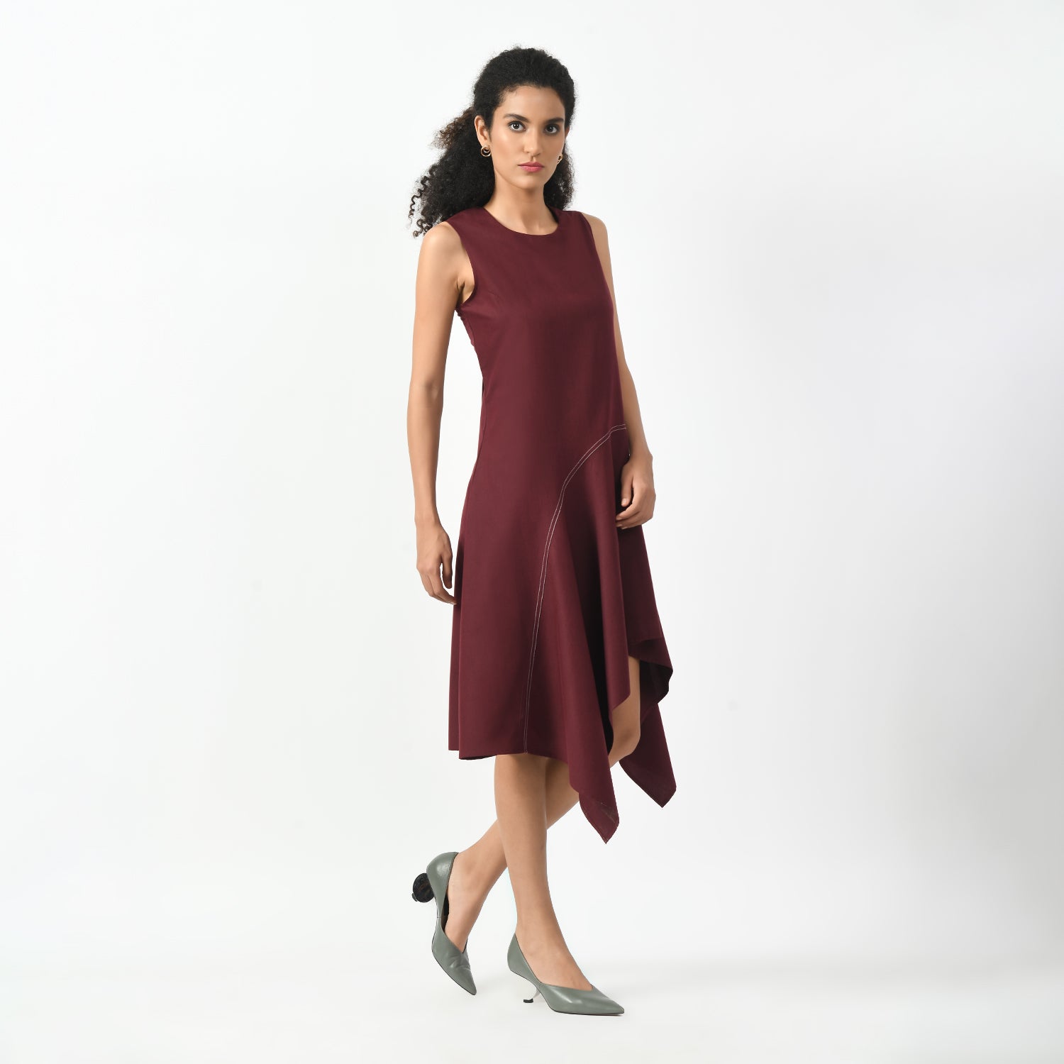 Maroon Asymetrical Dress