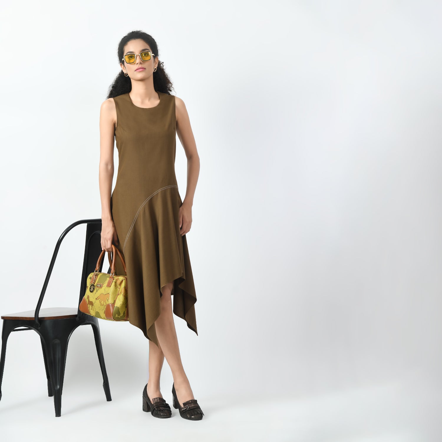 Brown Asymetrical Dress