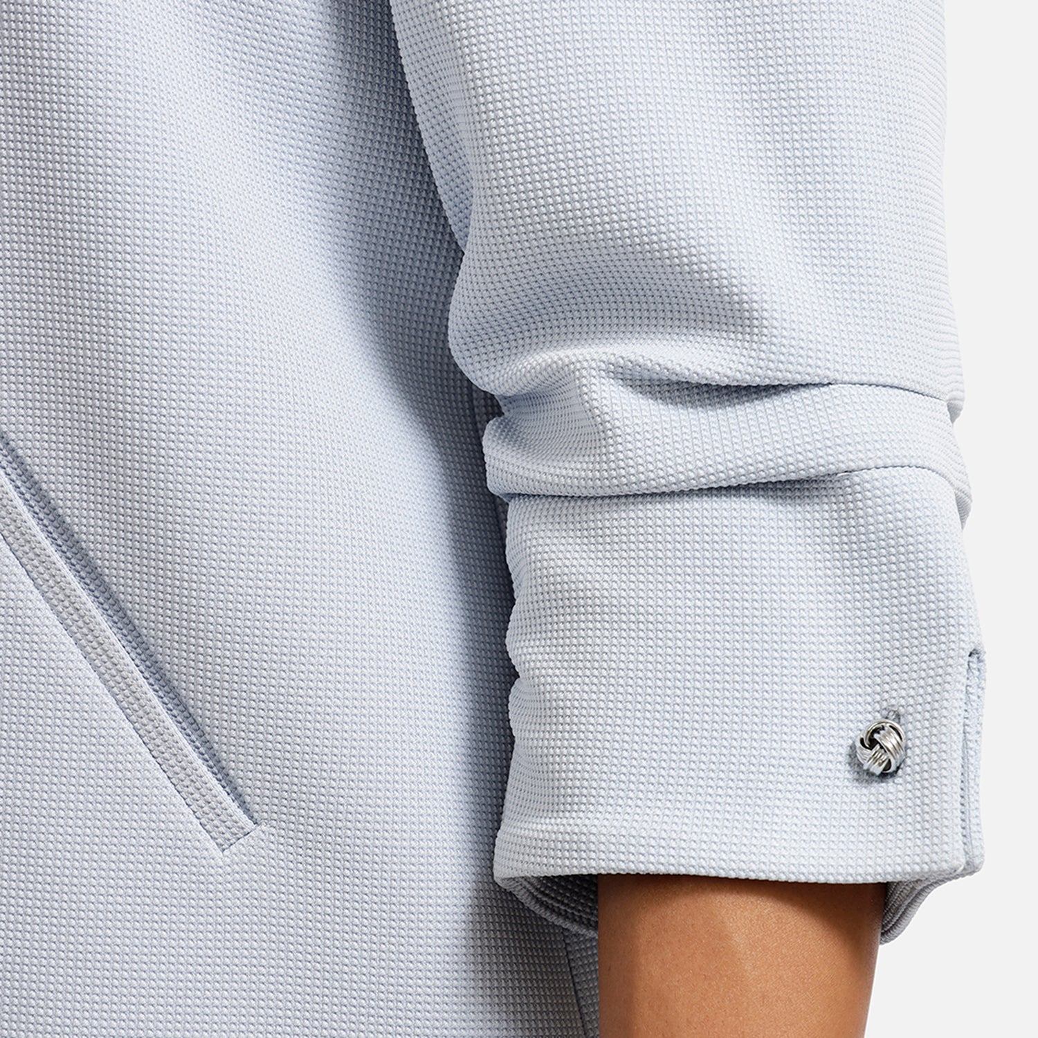 Blue Textured Lycra Jacket with Cufflink-3