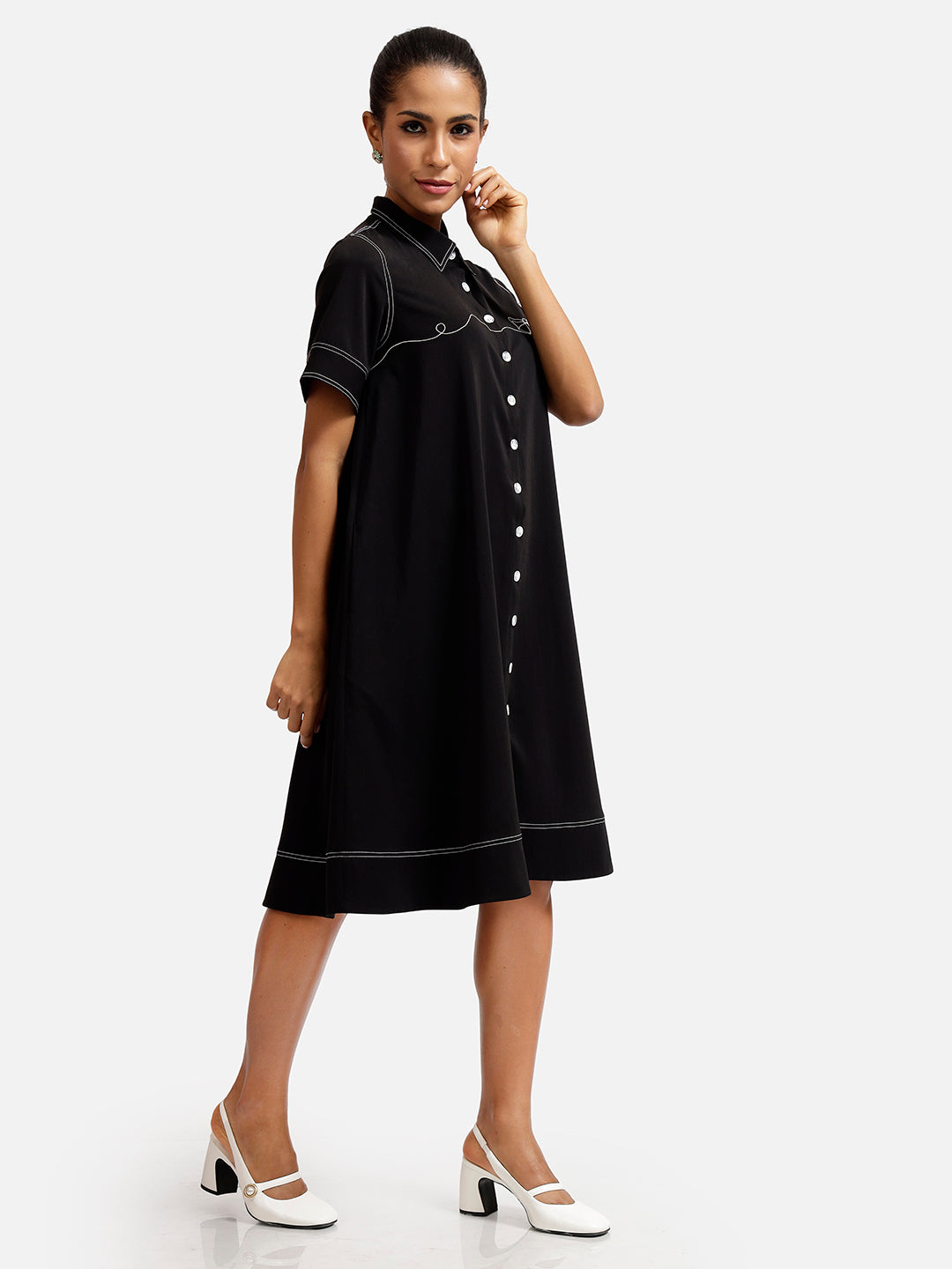 Buy Black Crepe Dresses for Women-3