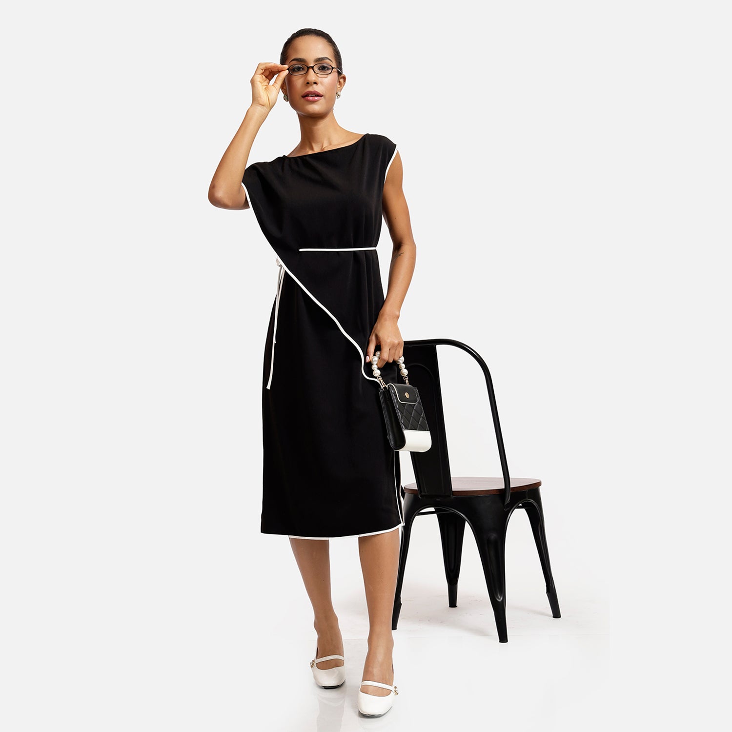 Buy Black Overlap Dresses for Women-7