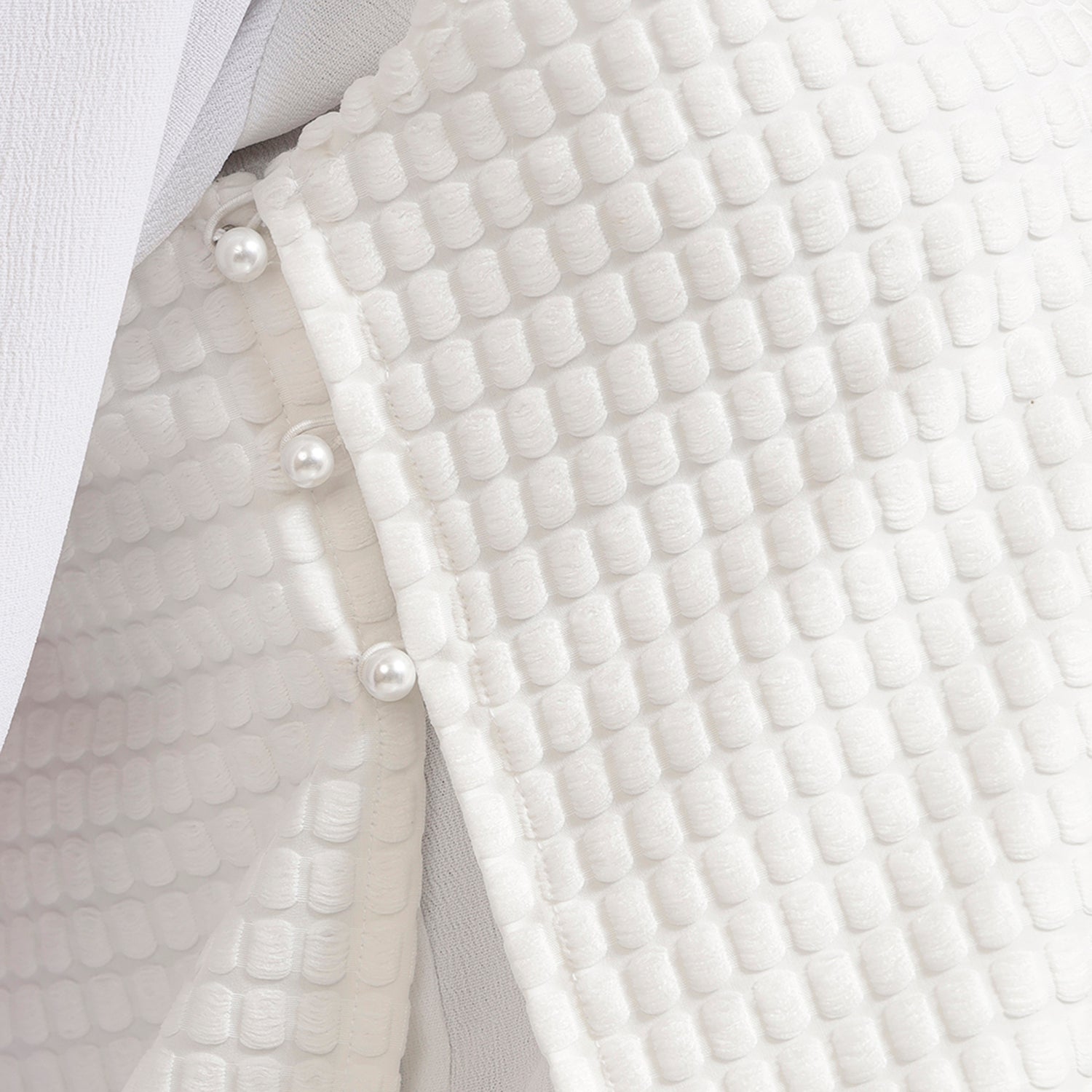 White Textured Sleeveless Top with Shirt for Women-4