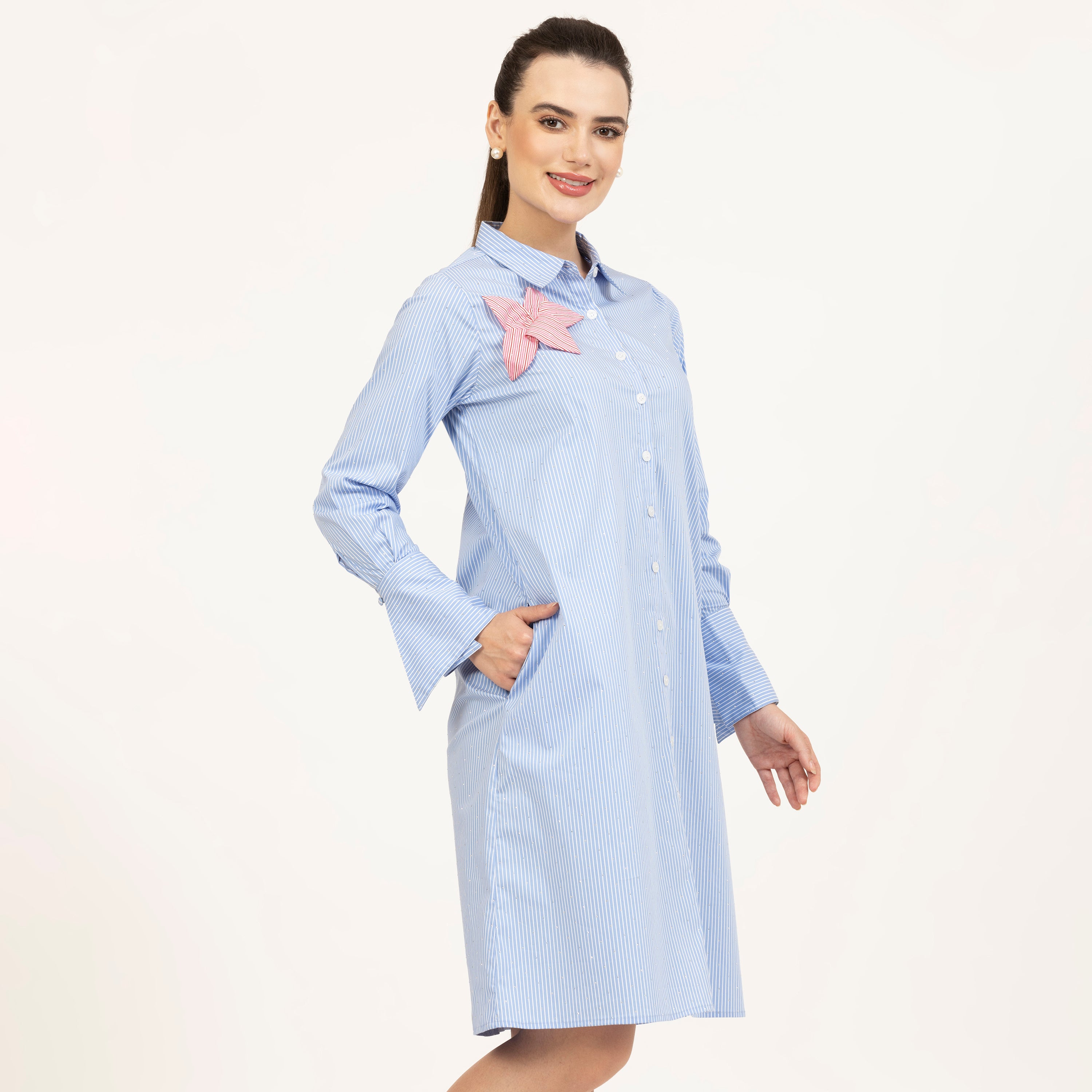 Buy Blue Striped Tunic for Women-2