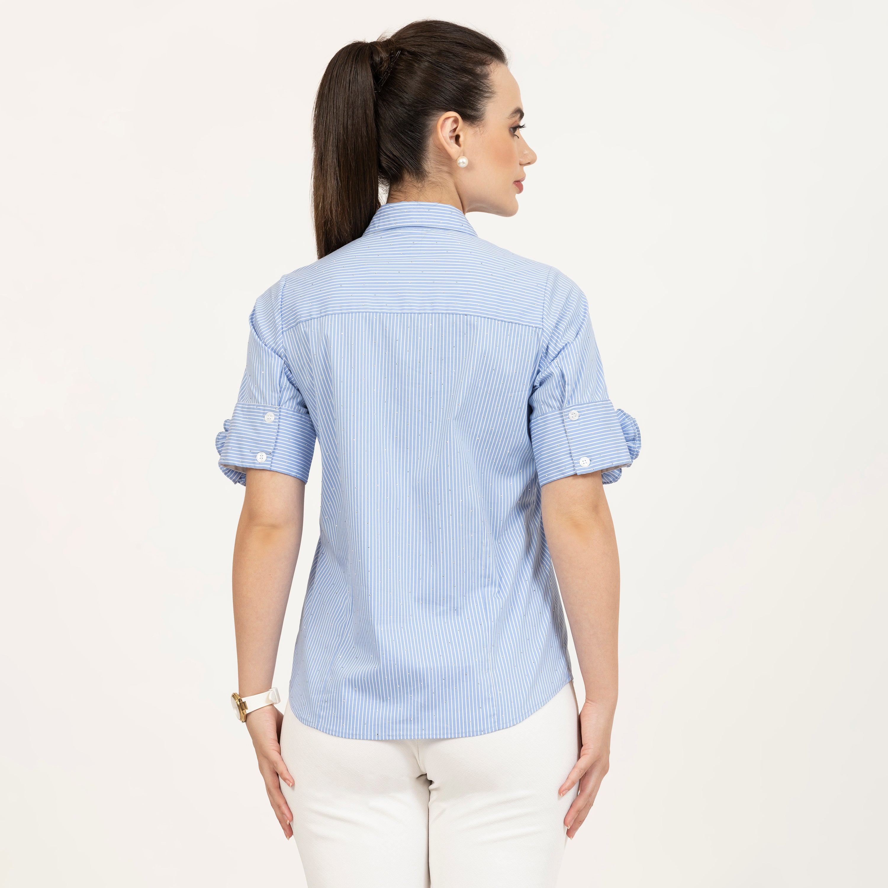 Buy Women Shirt with Slim Fit Trousers-4