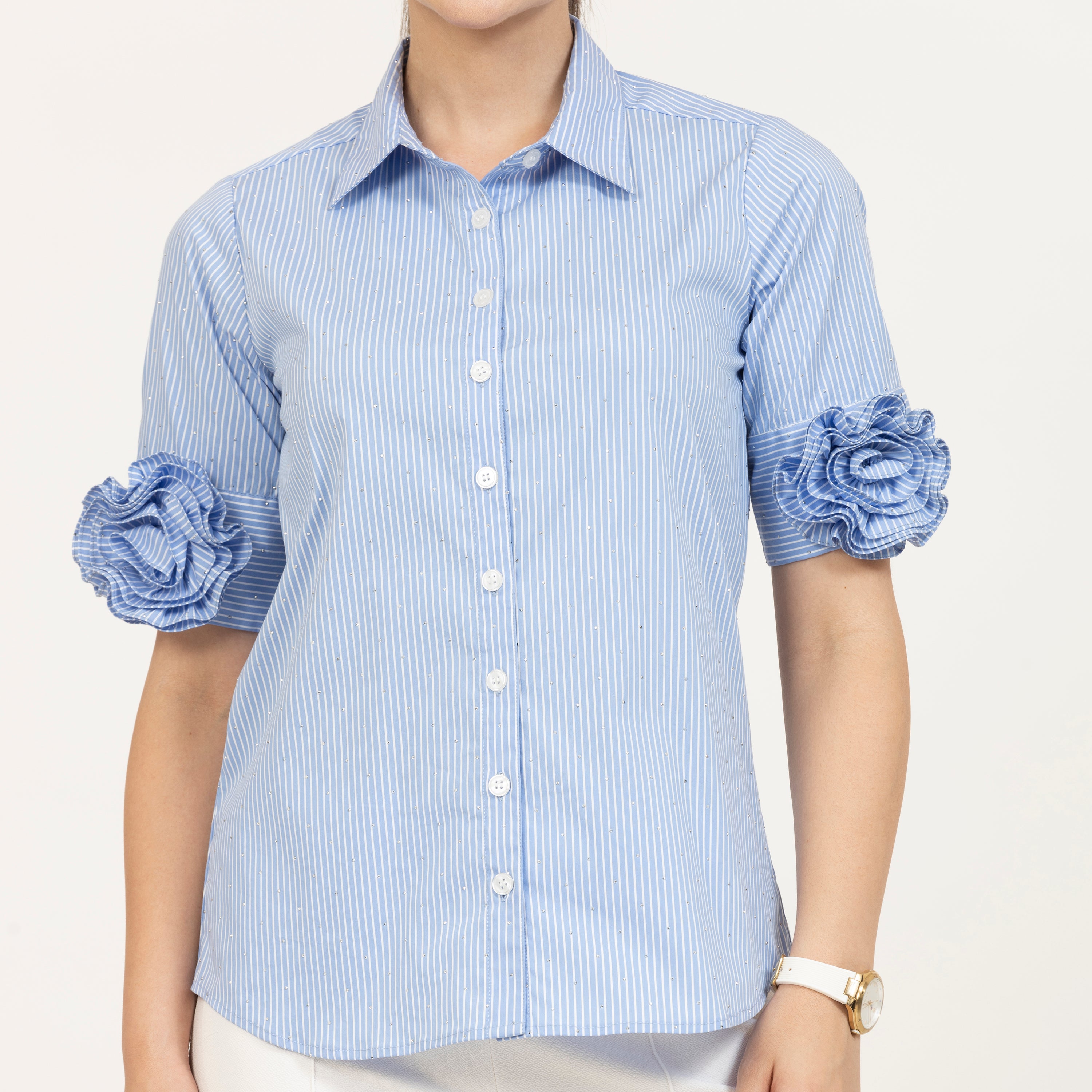 Buy Women Shirt with Slim Fit Trousers-1