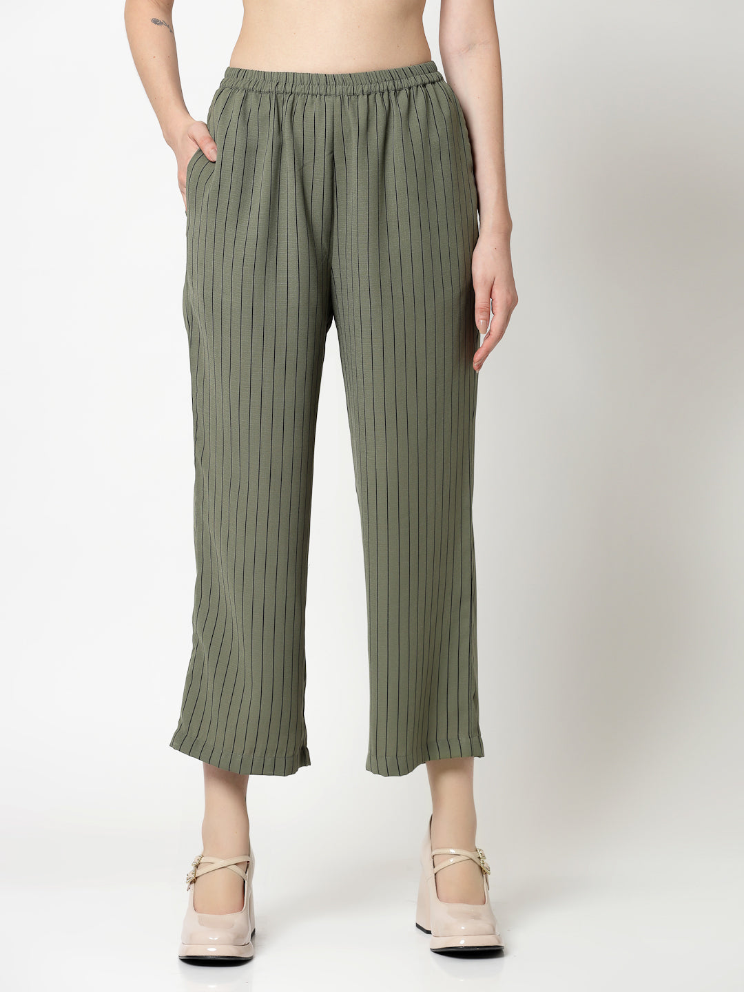 Buy Olive Plazzo for Ladies-5