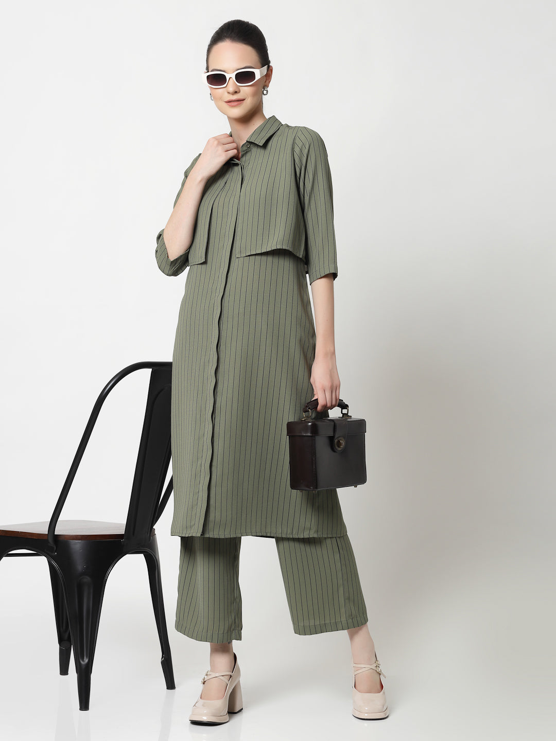 Buy Olive Plazzo for Ladies-1