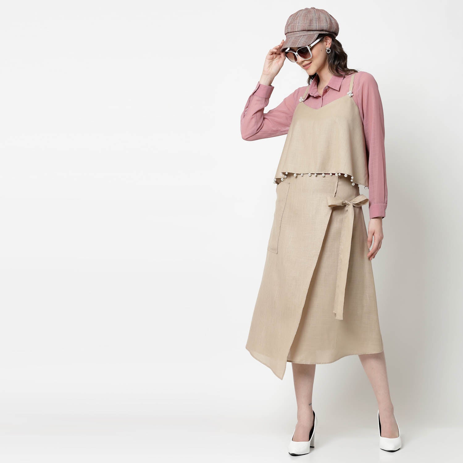 Pink Georgette Shirt for Women