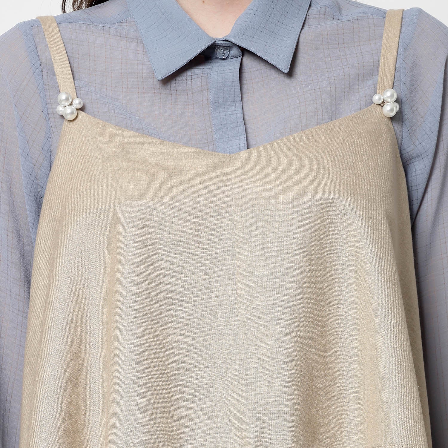 Blue Georgette Shirt for Women-5