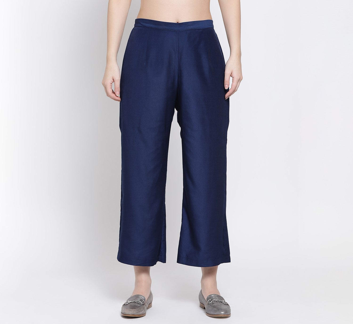 Blue Cotton Palazzo Straight