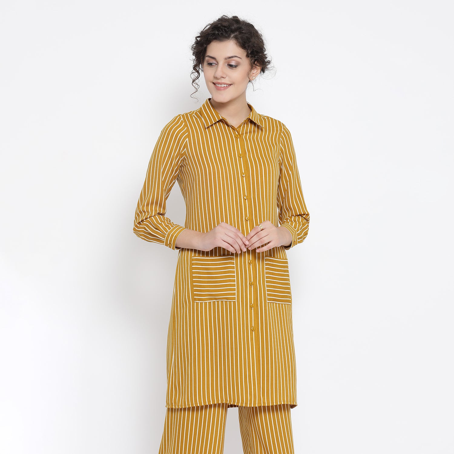 Yellow and White Stripe Dresses for Women