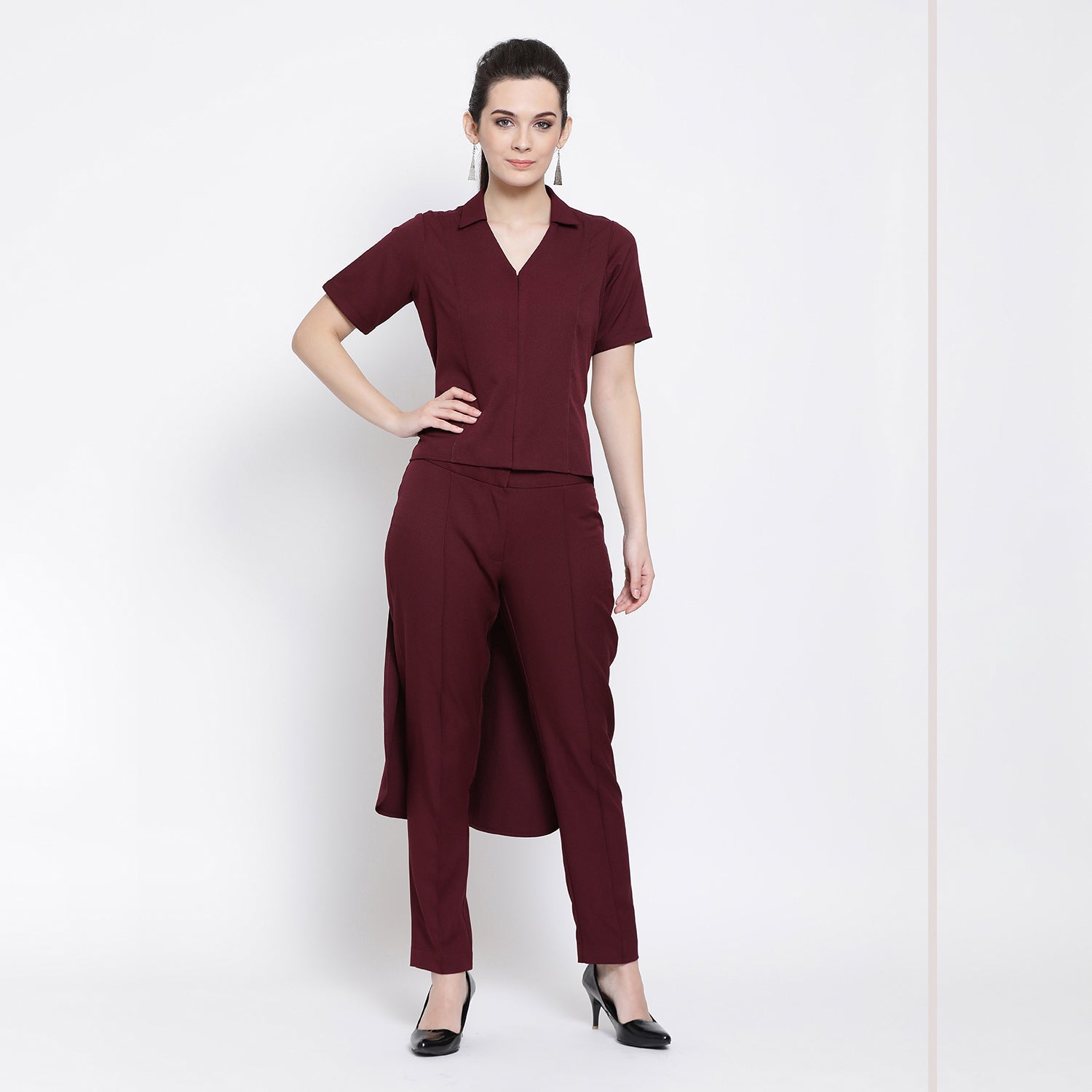 Prune Asymmetric Shirt for Women