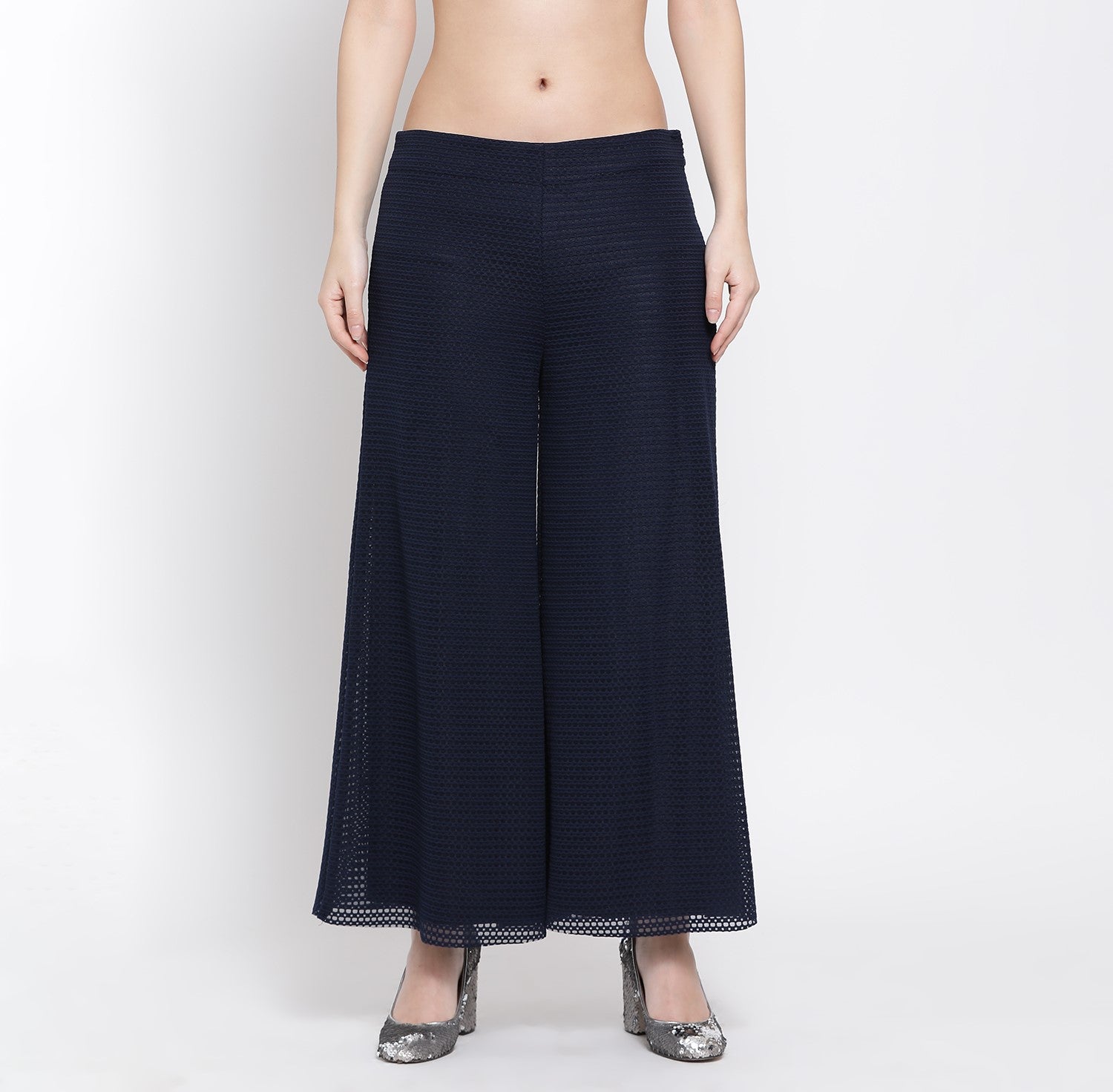 Blue Square Lycra Plazzo for Women