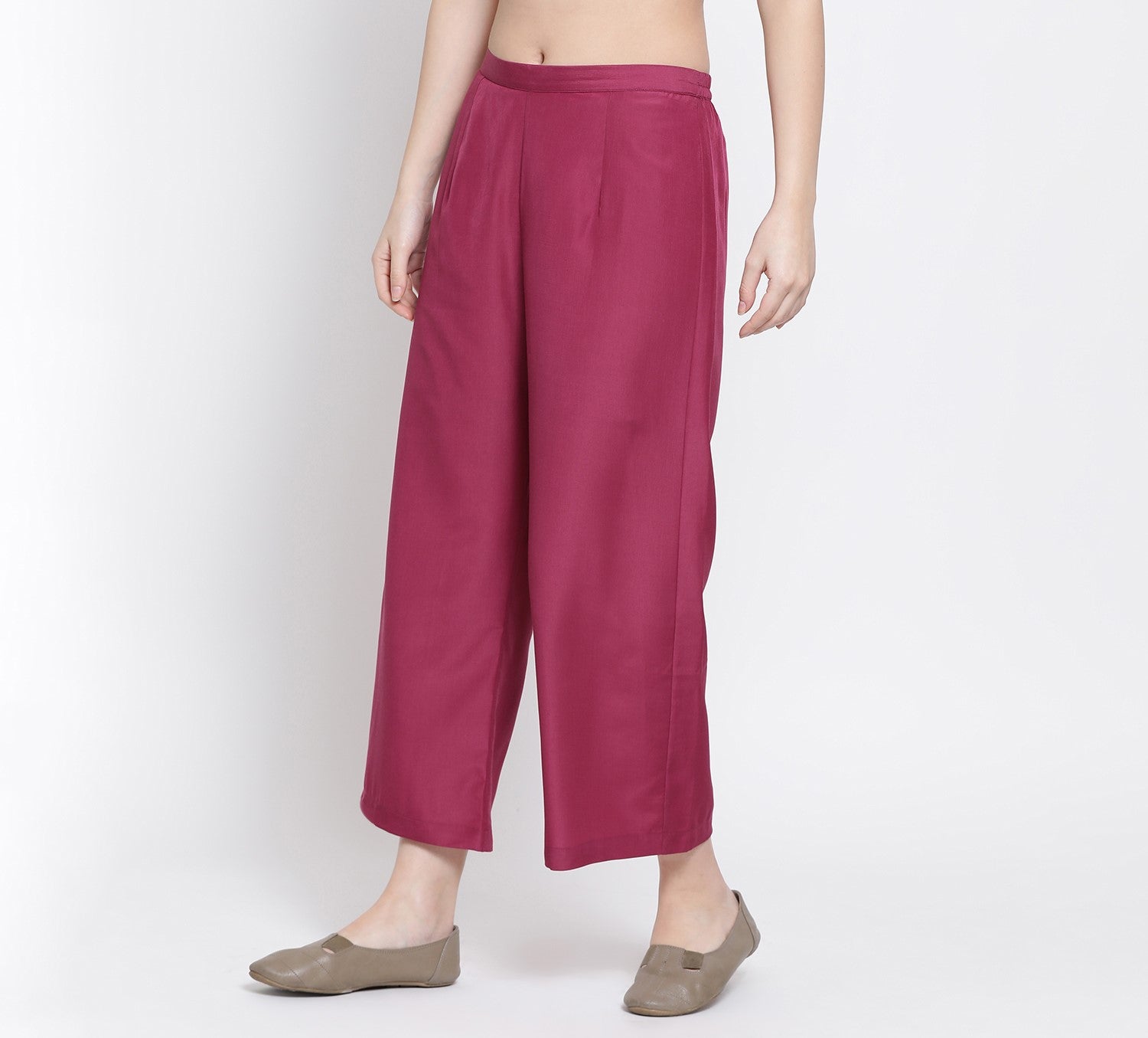 Pink Straight Palazzo for Women