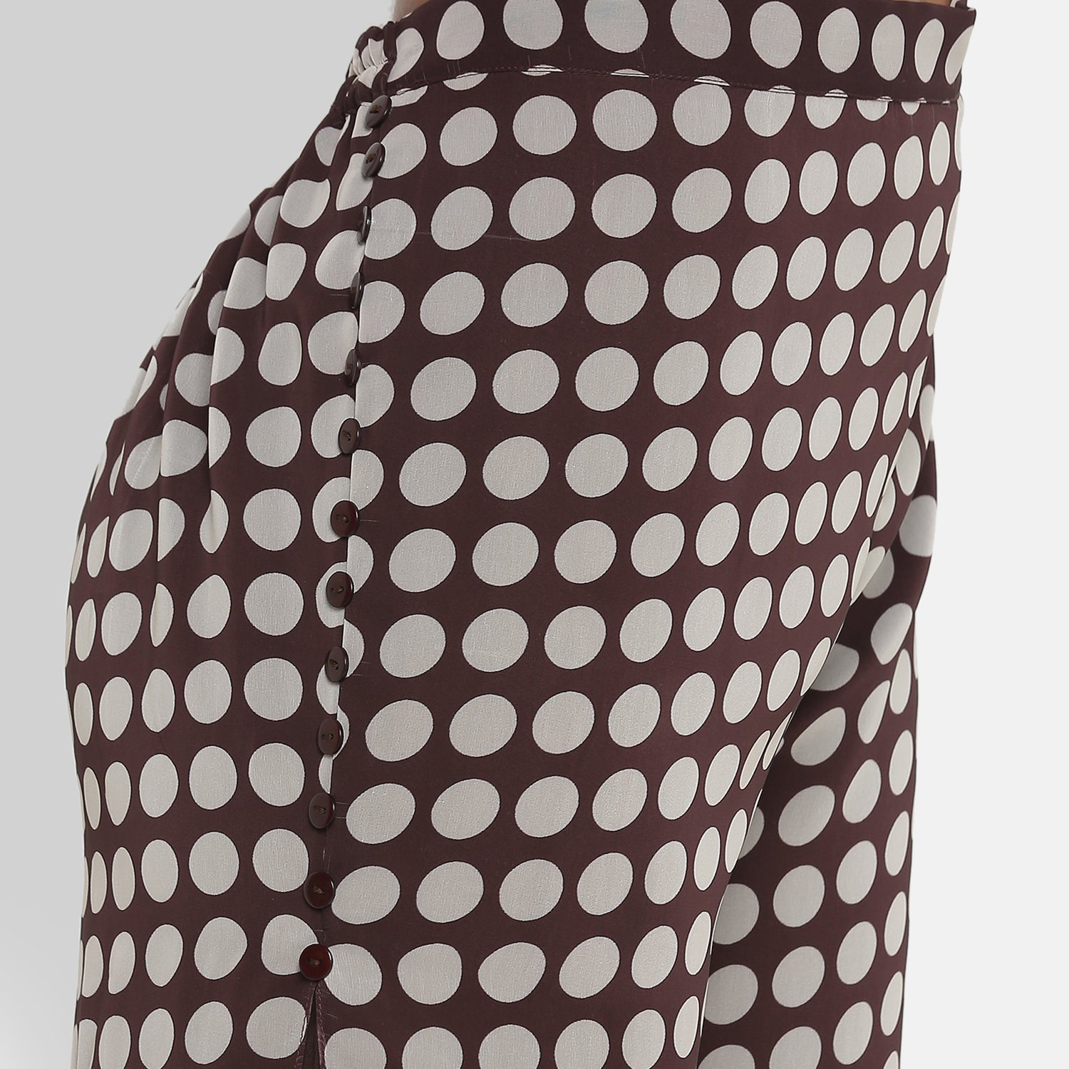Brown Polka Dot Plazzo for Women-4